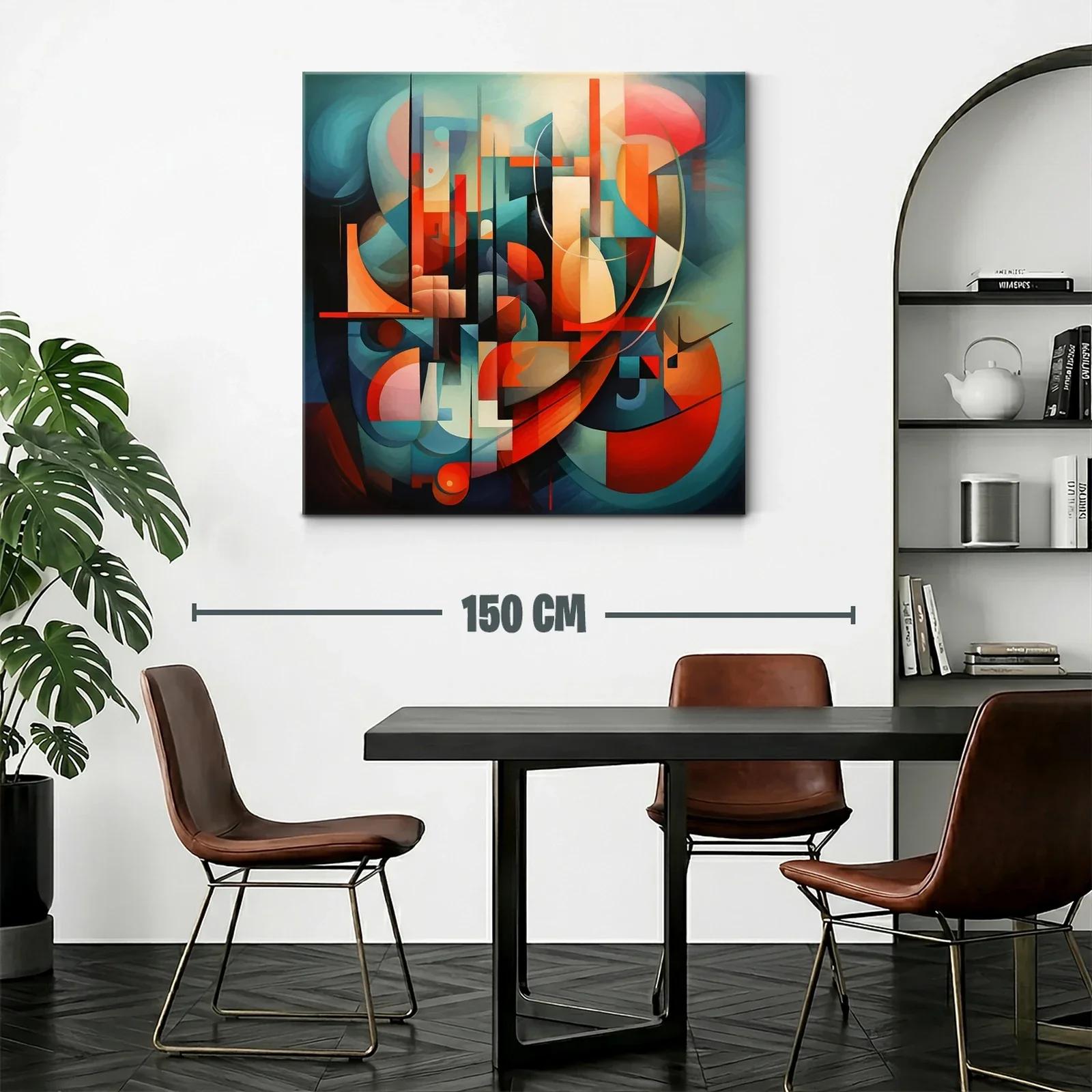 Composición abstracta con formas geométricas en tonos vivos — miniatura 2