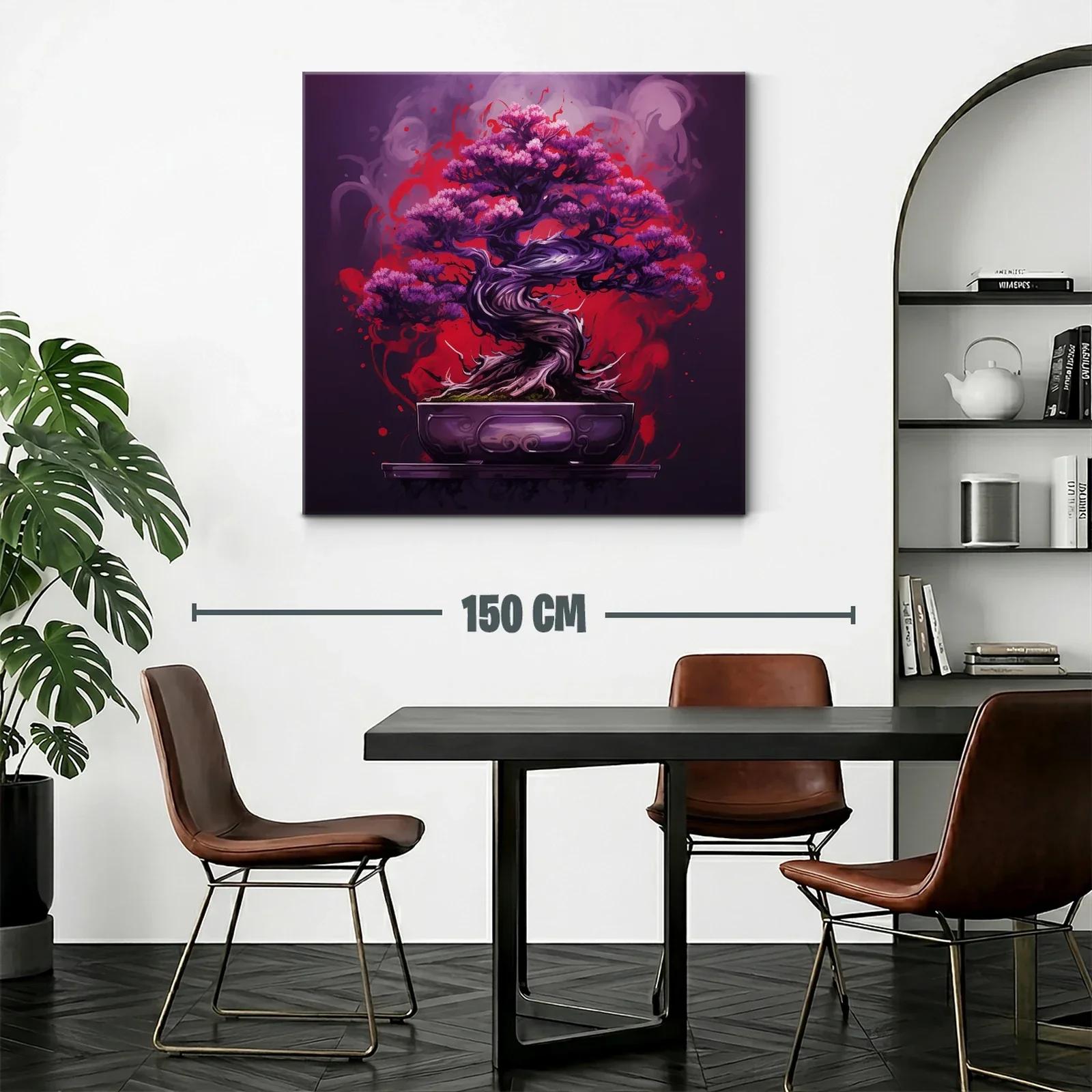 Árbol de Bonsái en Rojos y Morados Vibrantes — miniatura 2