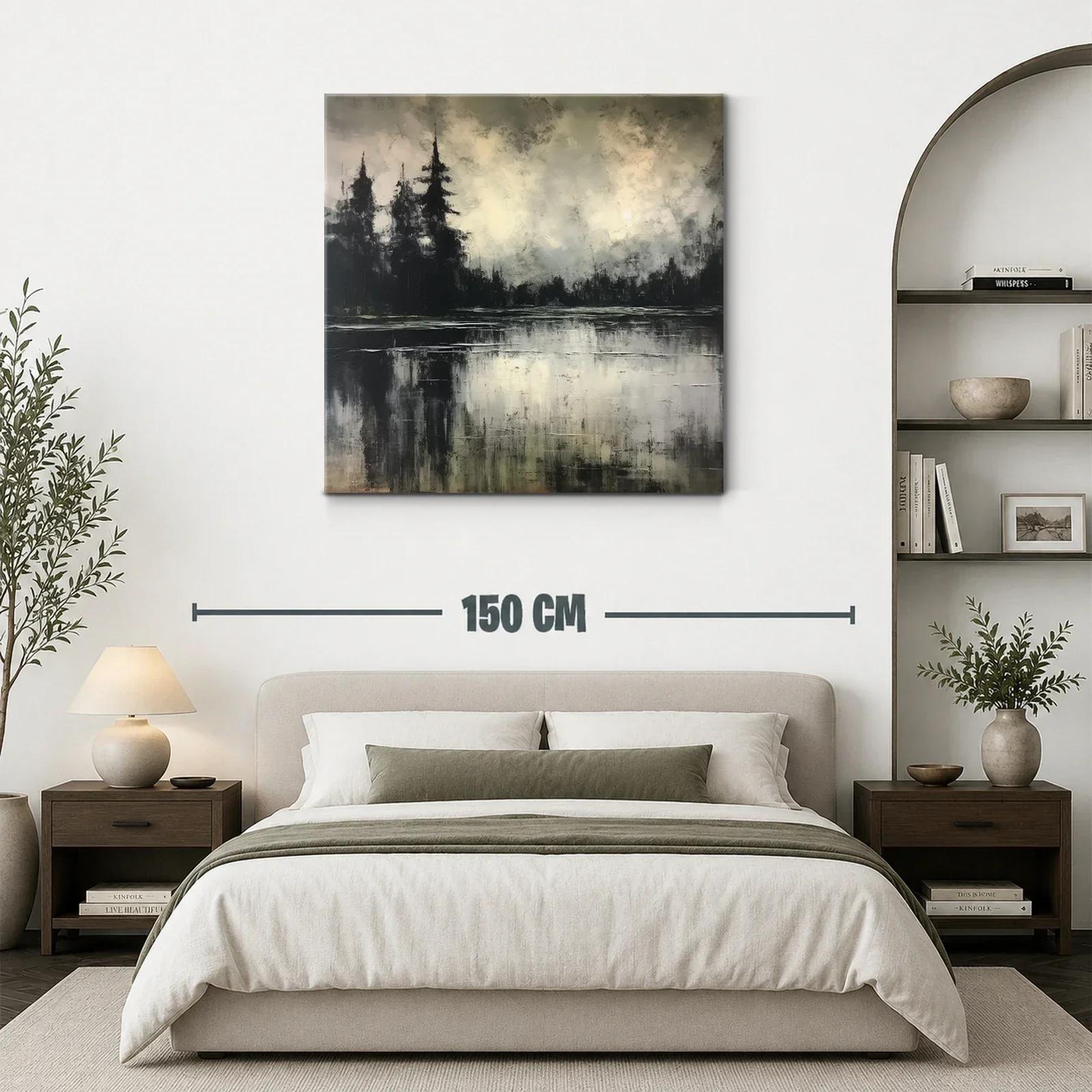 Paisaje abstracto con reflejos en tonos neutros y negros — miniatura 3