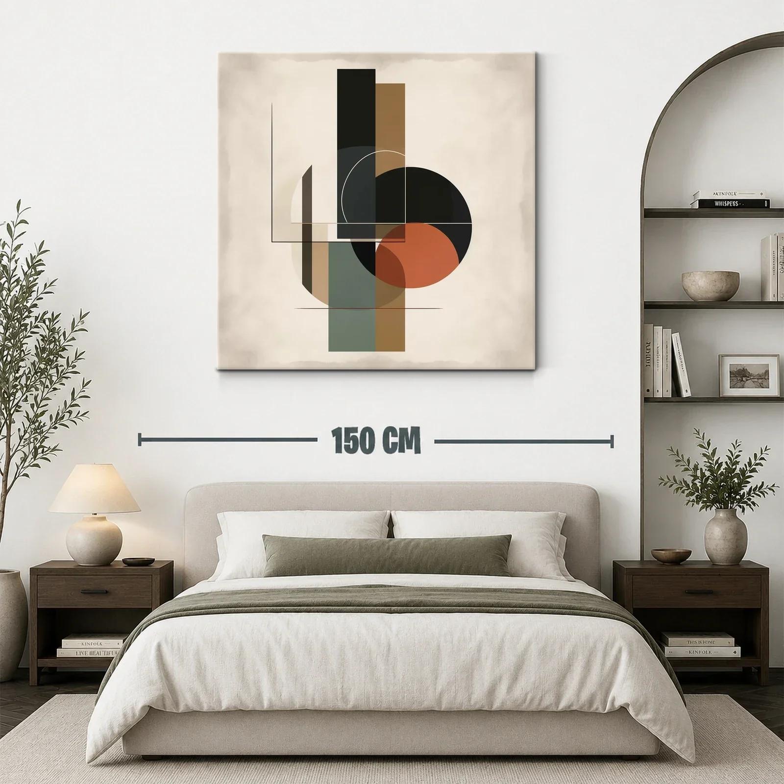 Composición Abstracta con Formas Geométricas en Tonos Tierra — miniatura 3