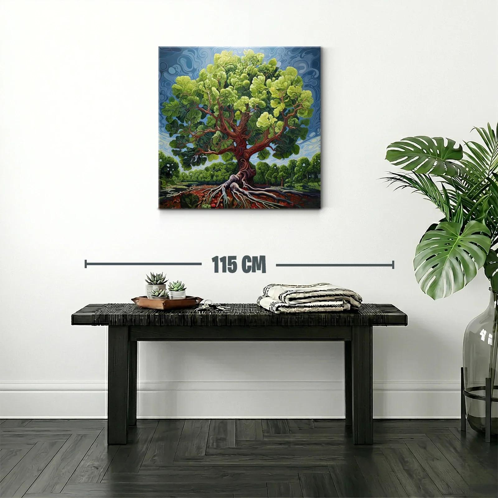 Árbol vibrante con raíces expuestas y follaje exuberante — miniatura 2