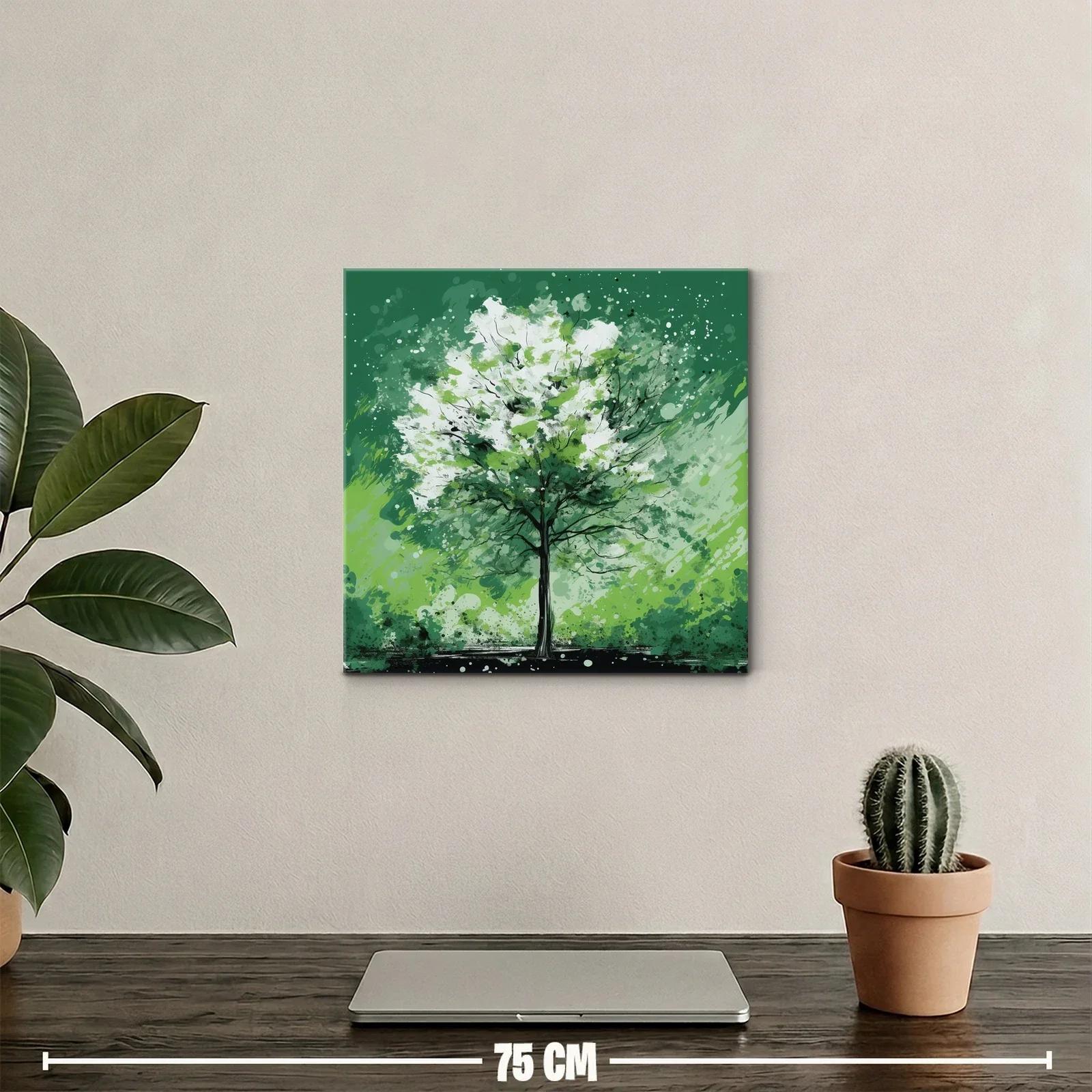 Árbol vibrante en tonos verdes y blancos — miniatura 2
