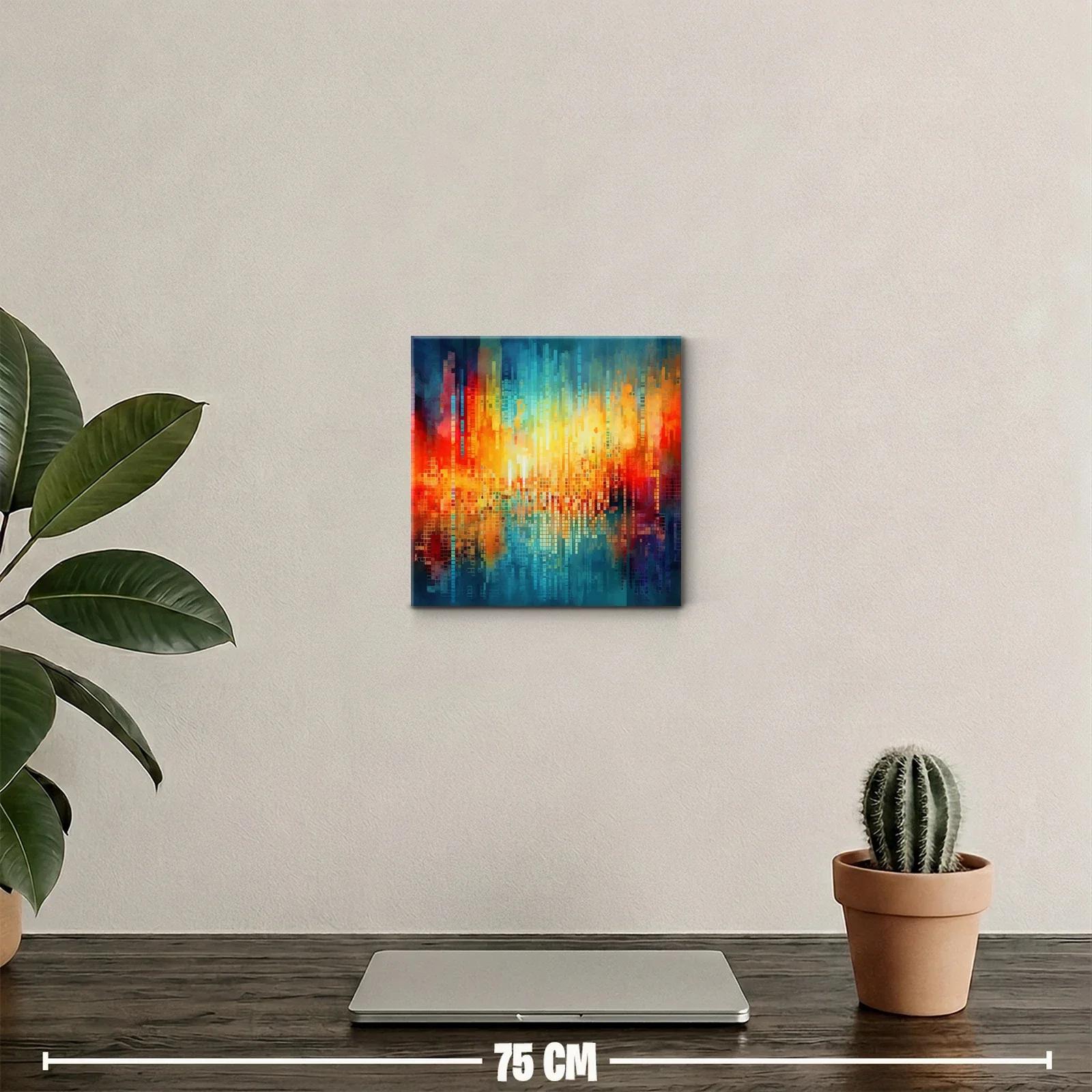 Composición abstracta con vibrantes colores cálidos y fríos — miniatura 2