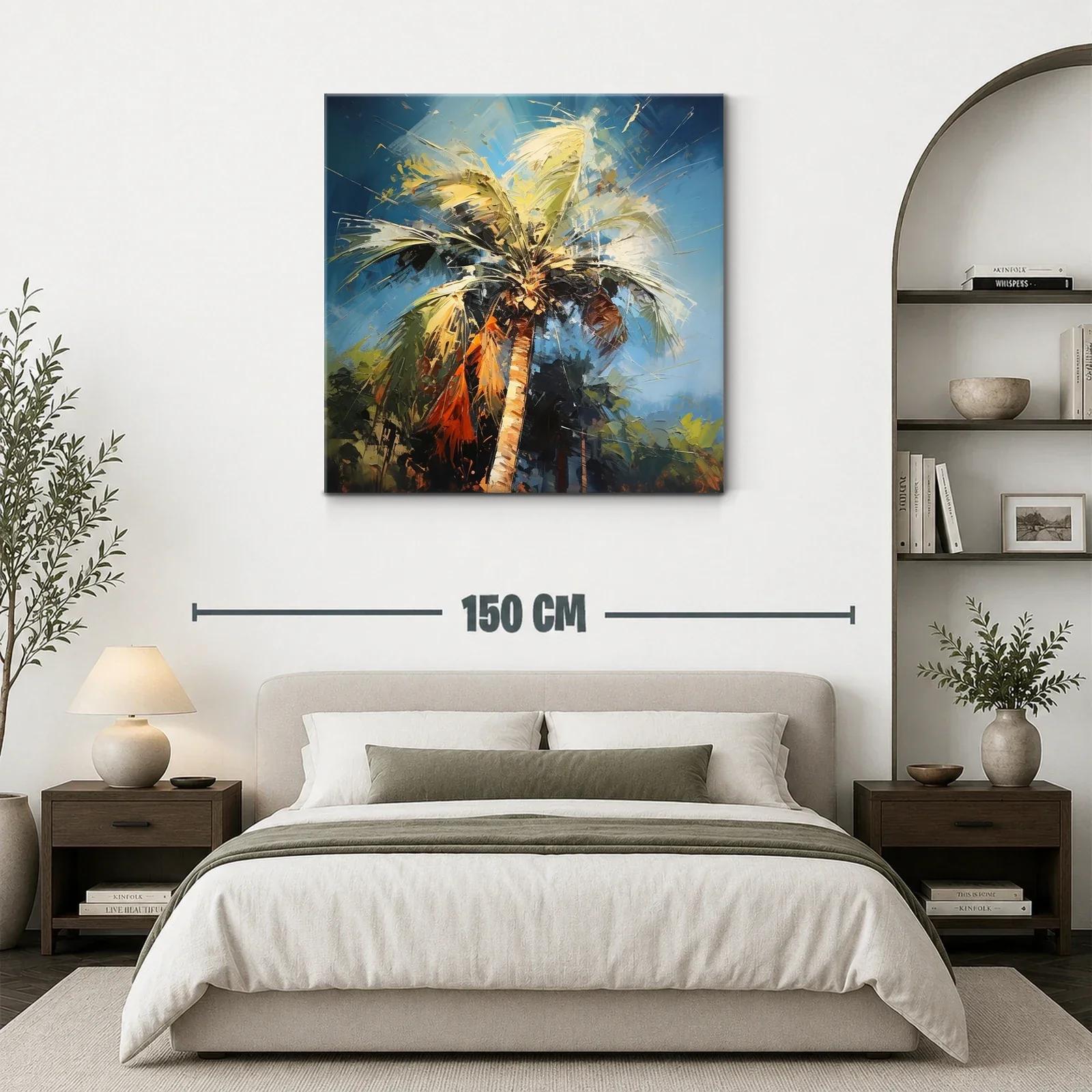 Palmera vibrante con cielo azul y luces cálidas — miniatura 3