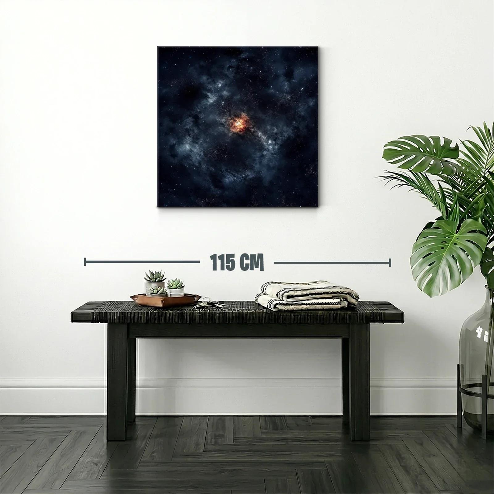 Cuadro abstracto con galaxia cósmica y tonos oscuros intensos — miniatura 2