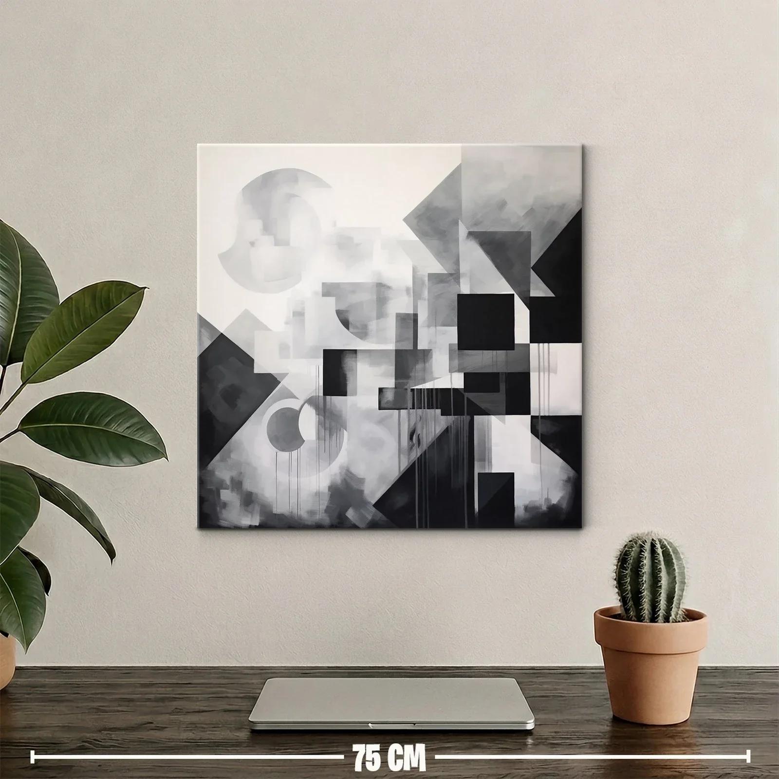 Composición geométrica en escala de grises y negro — miniatura 2