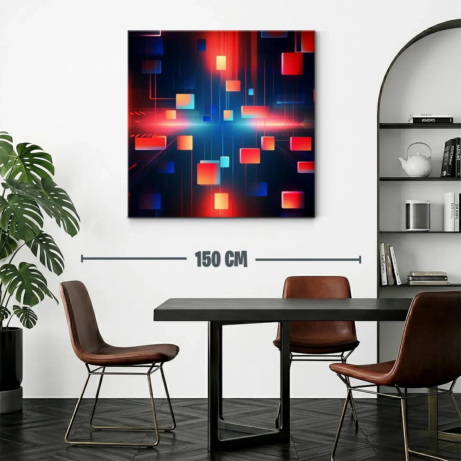 Composición abstracta con cuadrados en tonos vibrantes y oscuros — miniatura 2