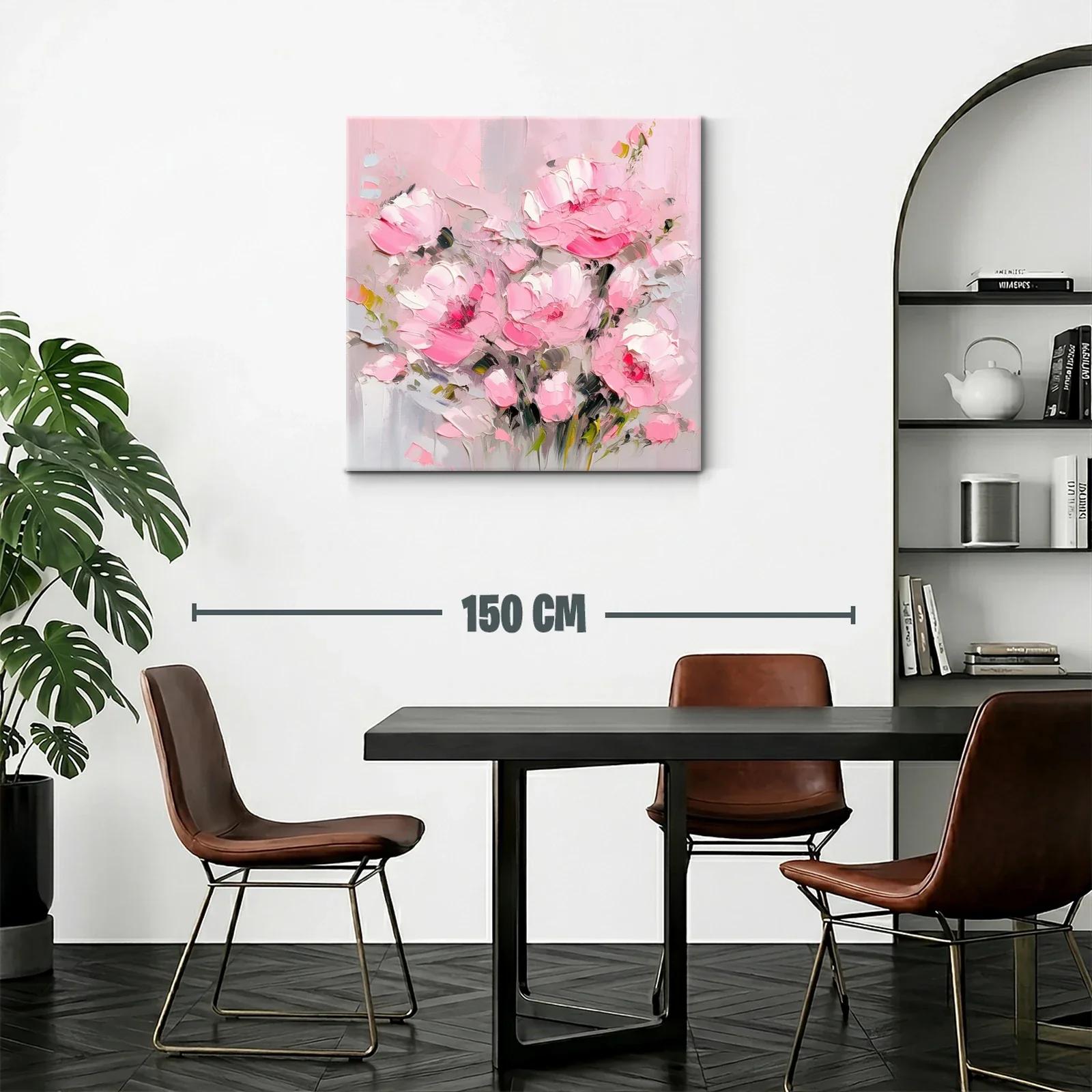 Cuadro con ramo de flores rosas en estilo moderno — miniatura 2