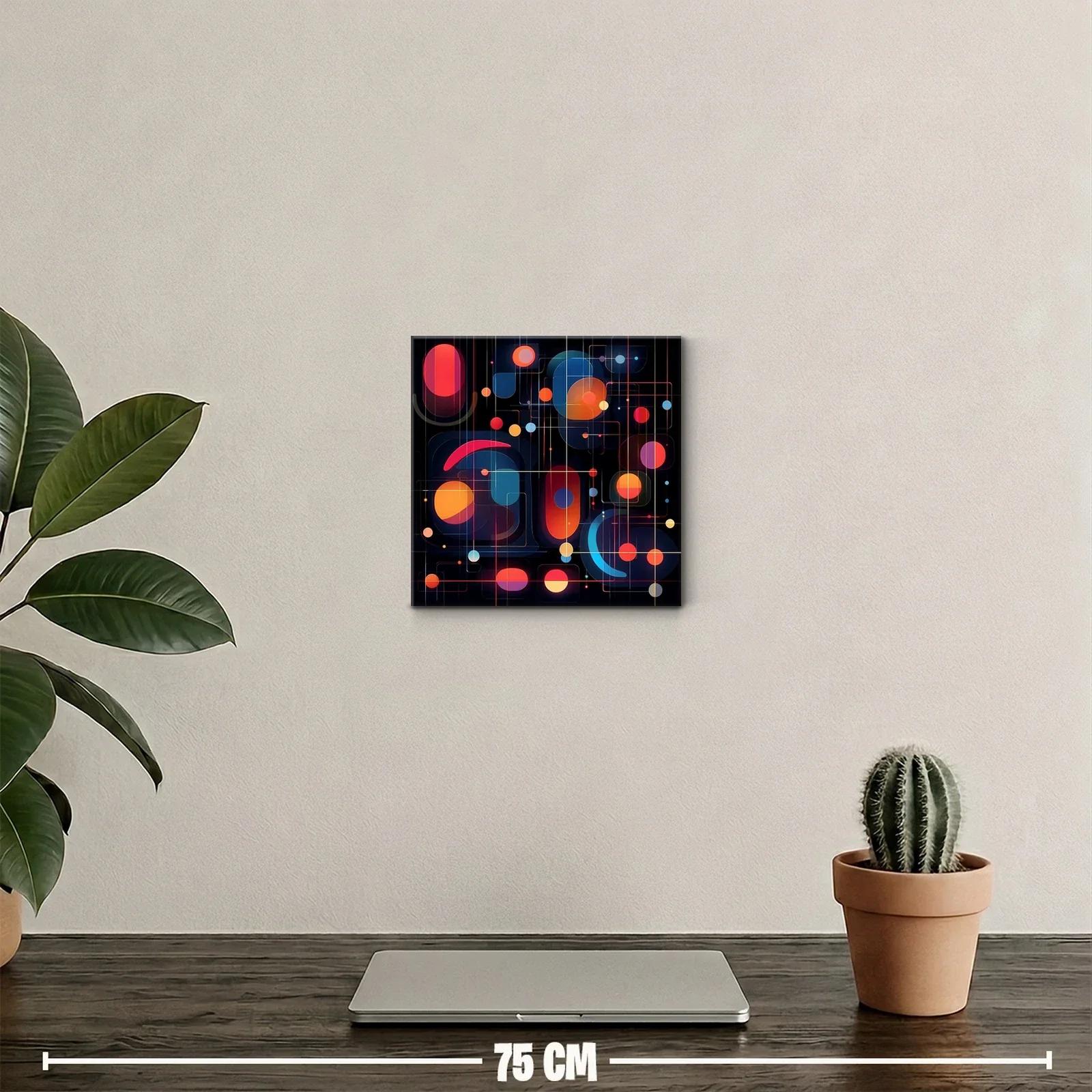 Composición abstracta con formas geométricas en tonos vibrantes — miniatura 2