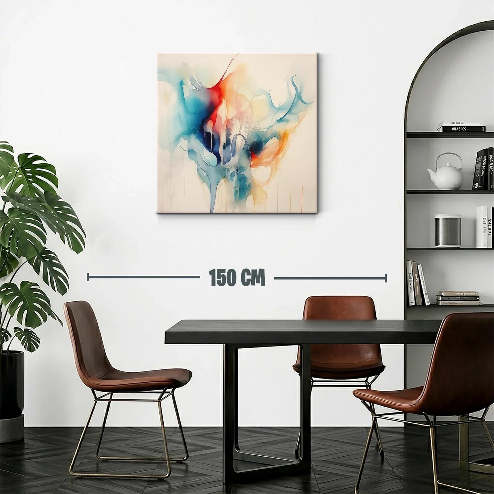 Obra abstracta con tonos intensos y suaves fluidos — miniatura 2