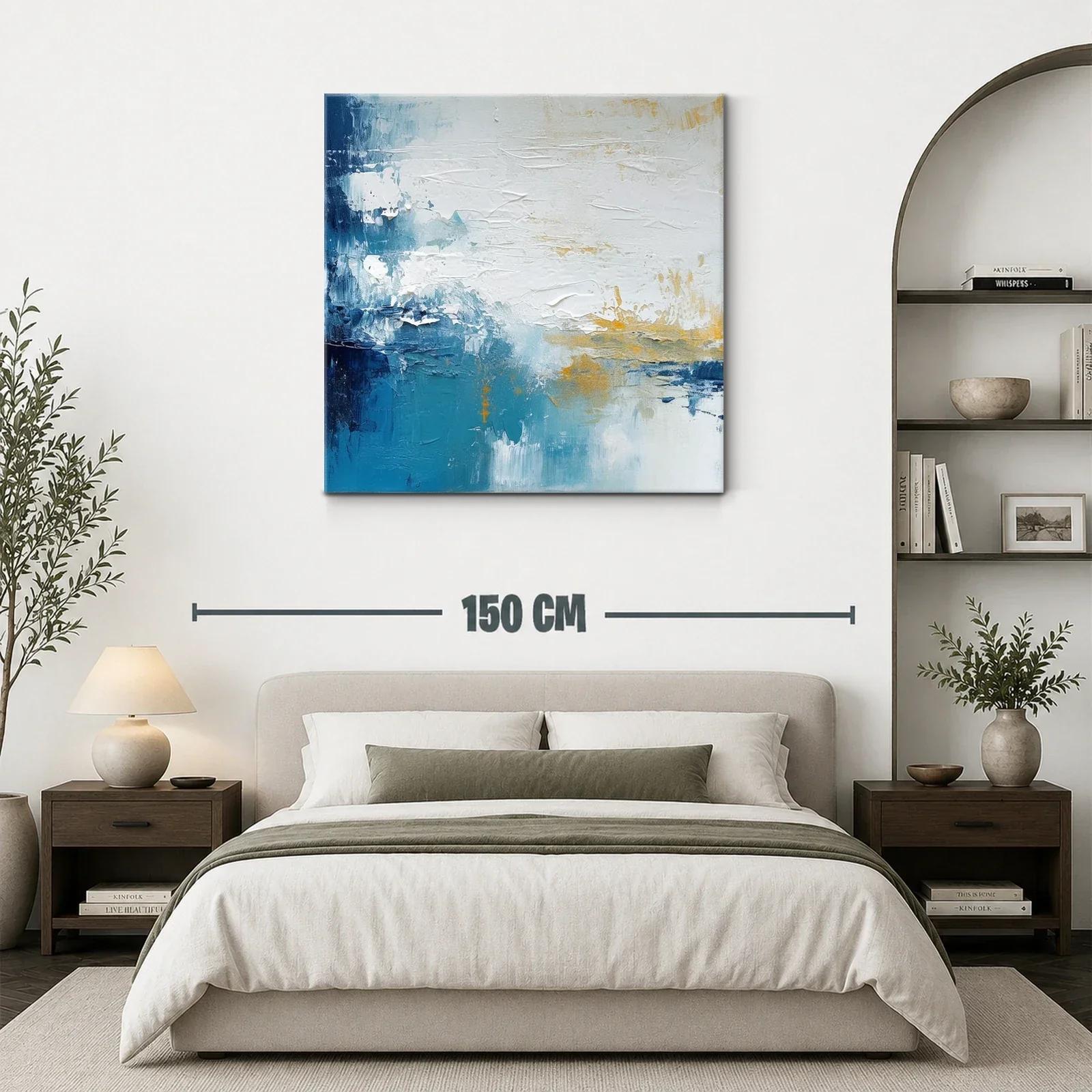 Composición abstracta en azul blanco y dorado — miniatura 3