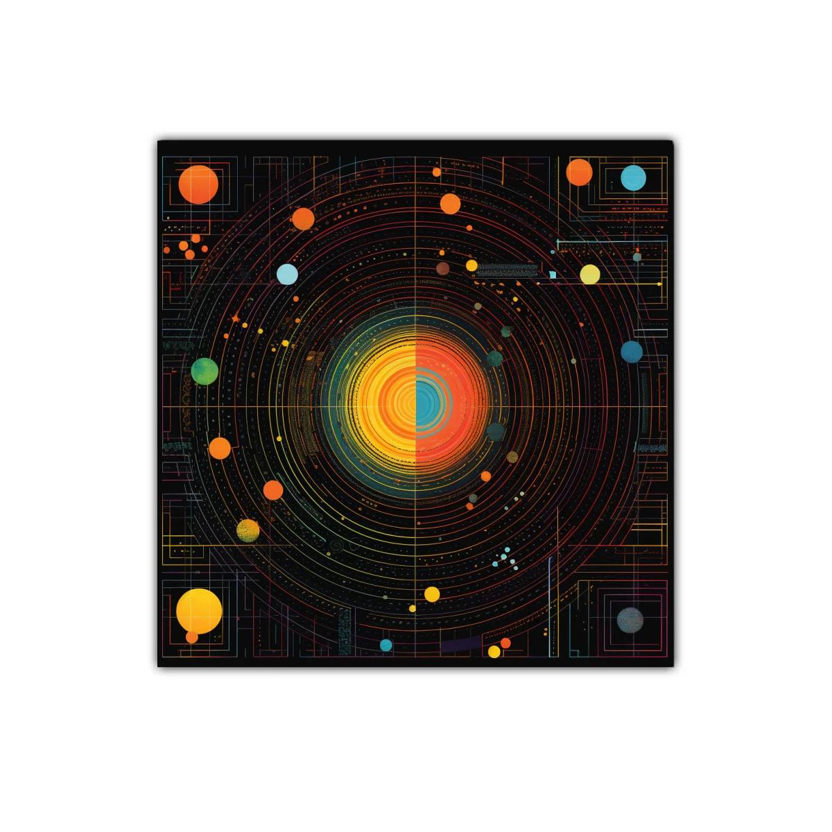 Cuadro abstracto de cosmos con diseño circular y color vibrante — miniatura 1
