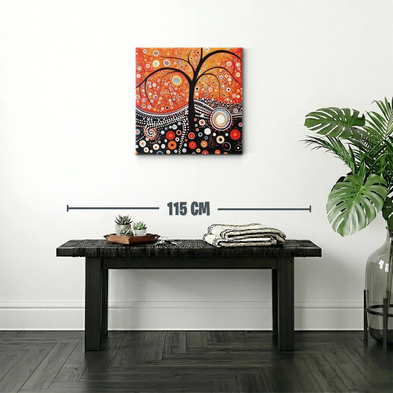 Árbol abstracto en vibrantes tonos cálidos y contrastes vivos — miniatura 2