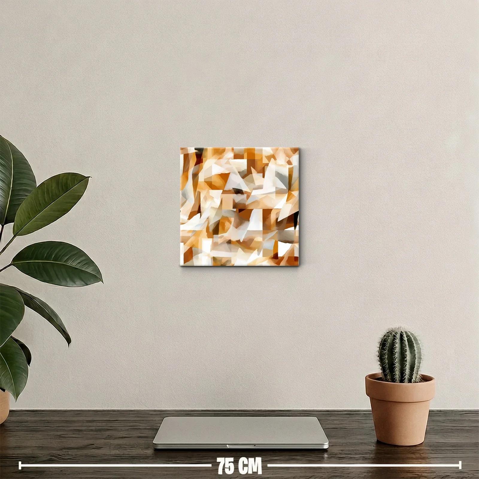 Cuadro abstracto en tonos cálidos y neutros para decorar — miniatura 2