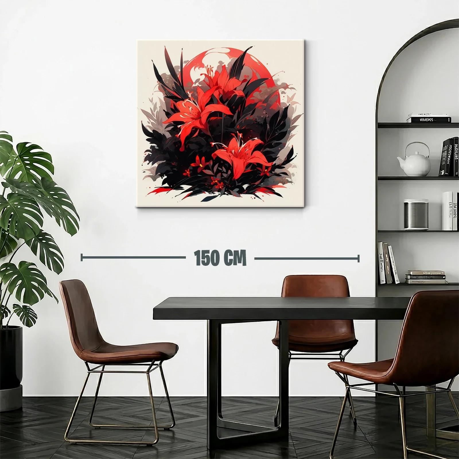 Flores rojas vibrantes con fondo oscuro y detalles sutiles — miniatura 2