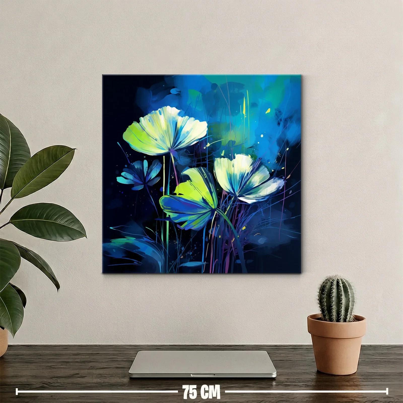 Flores luminosas en tonos azules y verdes vibrantes — miniatura 2