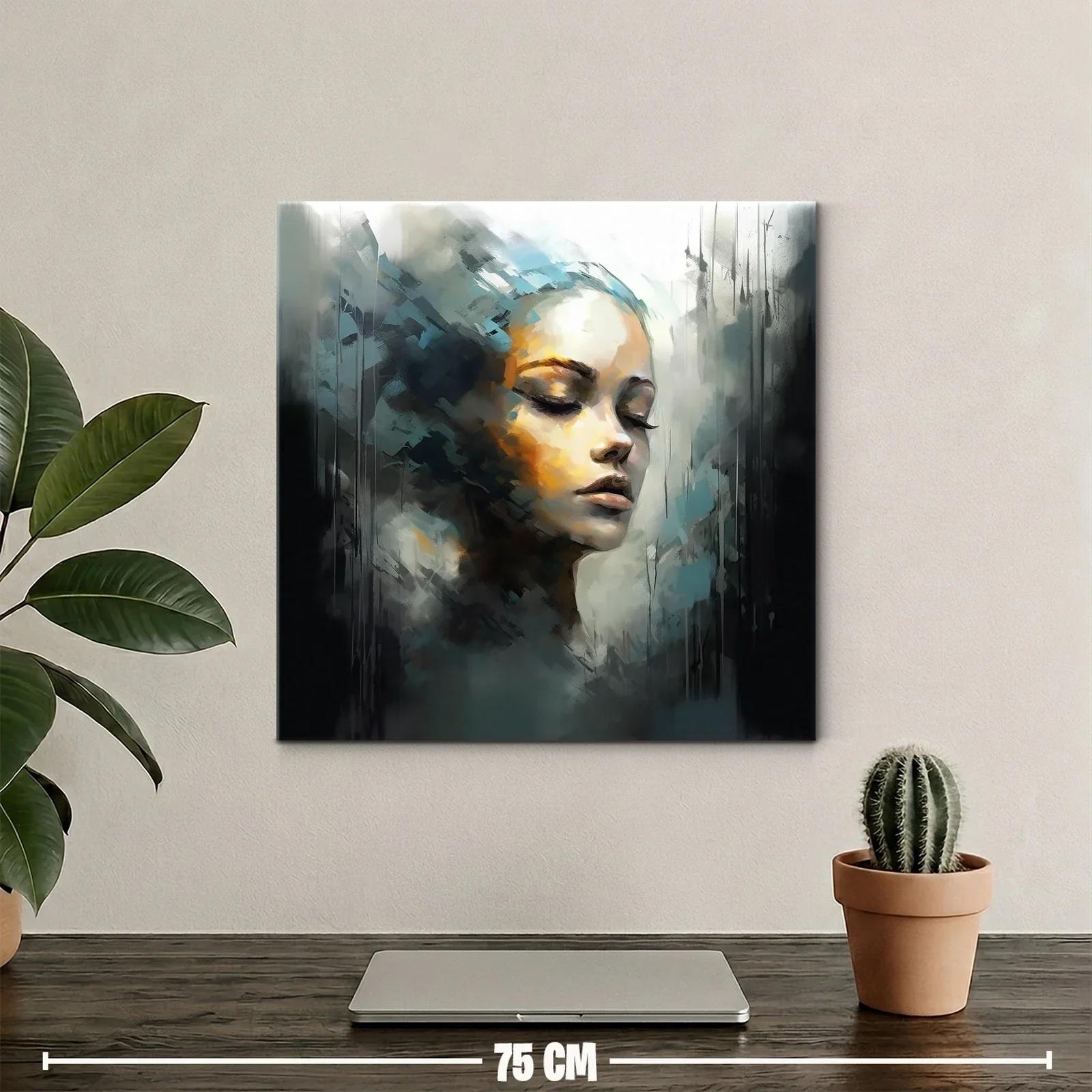 Rostro femenino en calma con tonos suaves y contrastes sutiles — miniatura 2