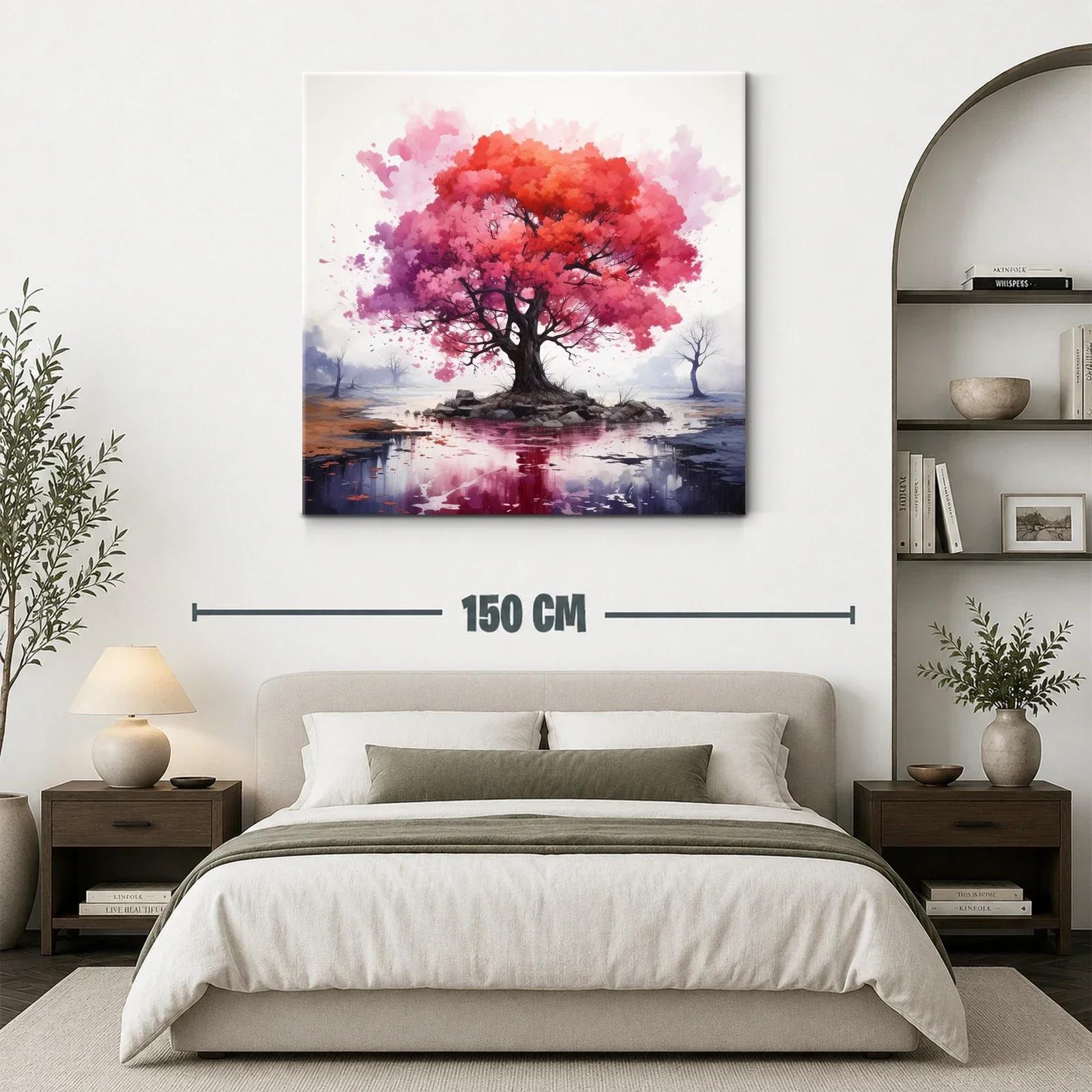 Árbol vibrante en isla reflejando tonos cálidos y fríos — miniatura 3