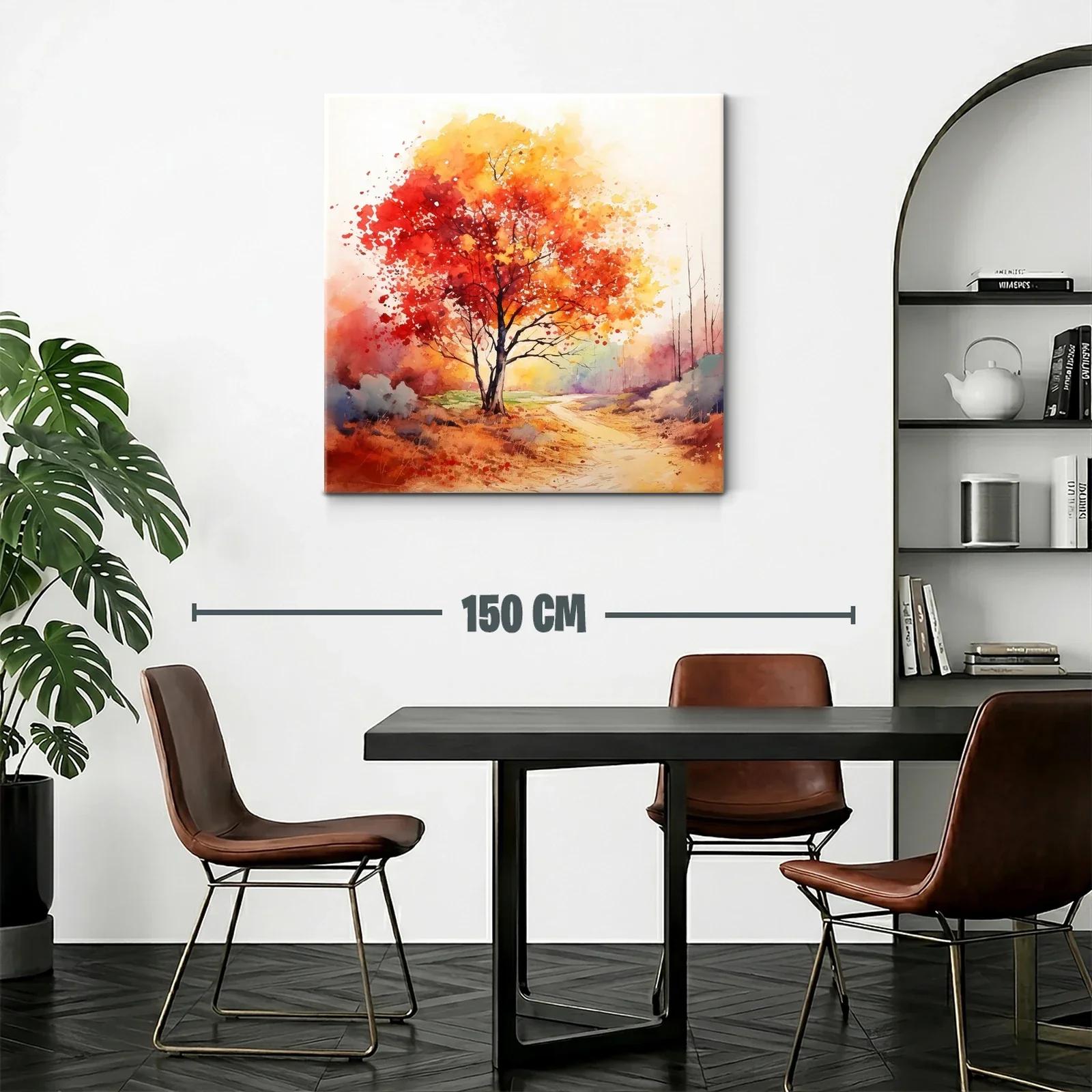Árbol otoñal con tonos cálidos y camino sereno — miniatura 2