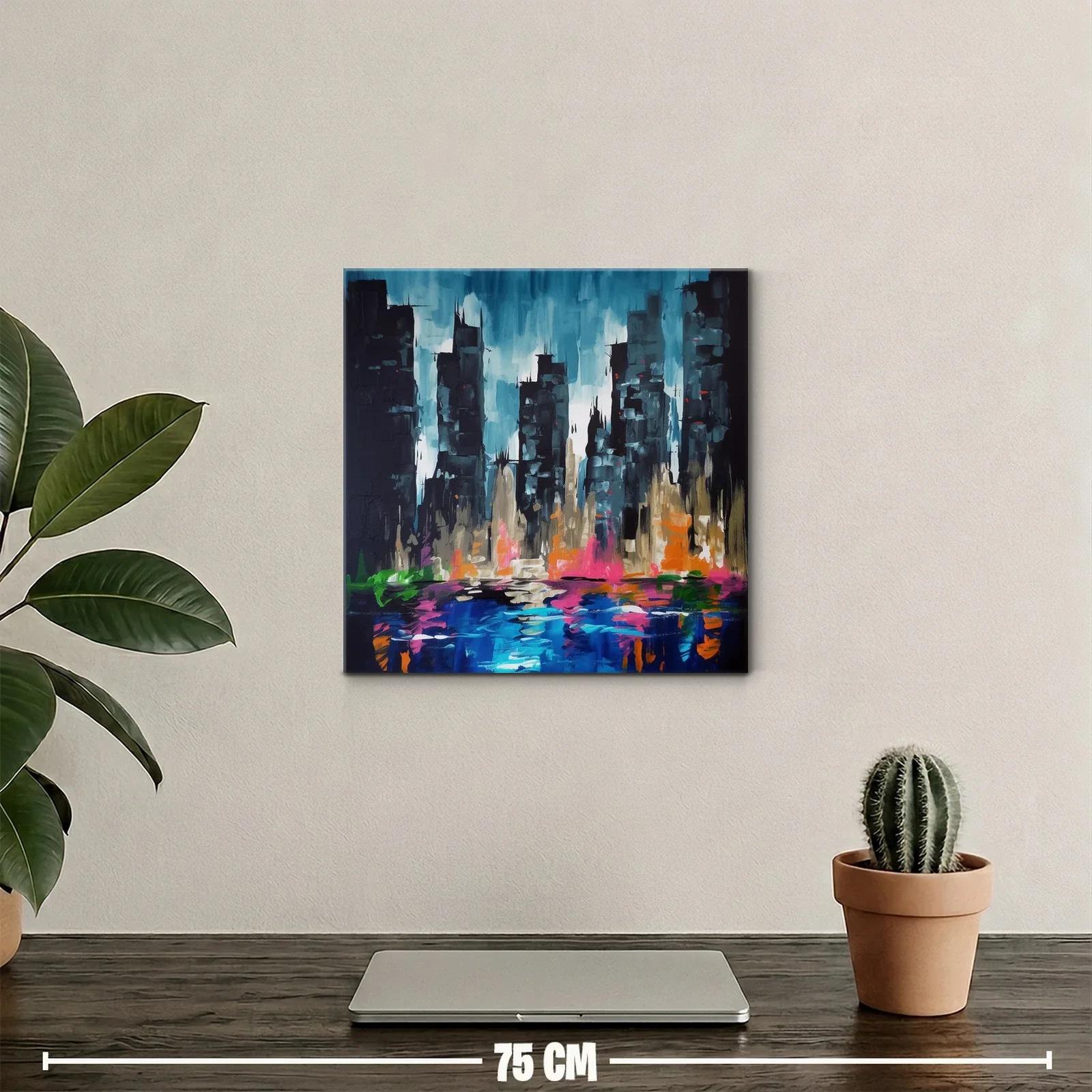 Ciudad nocturna con reflejos vibrantes y luz dinámica — miniatura 2