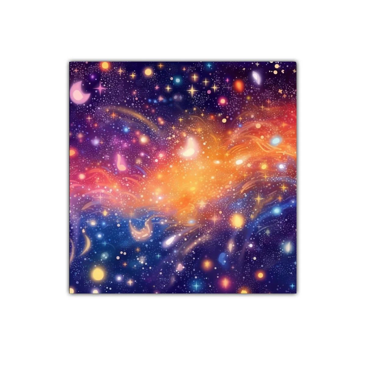 Cuadro Universo Abstracto con Estrellas y Luz Vibrante — imagen principal