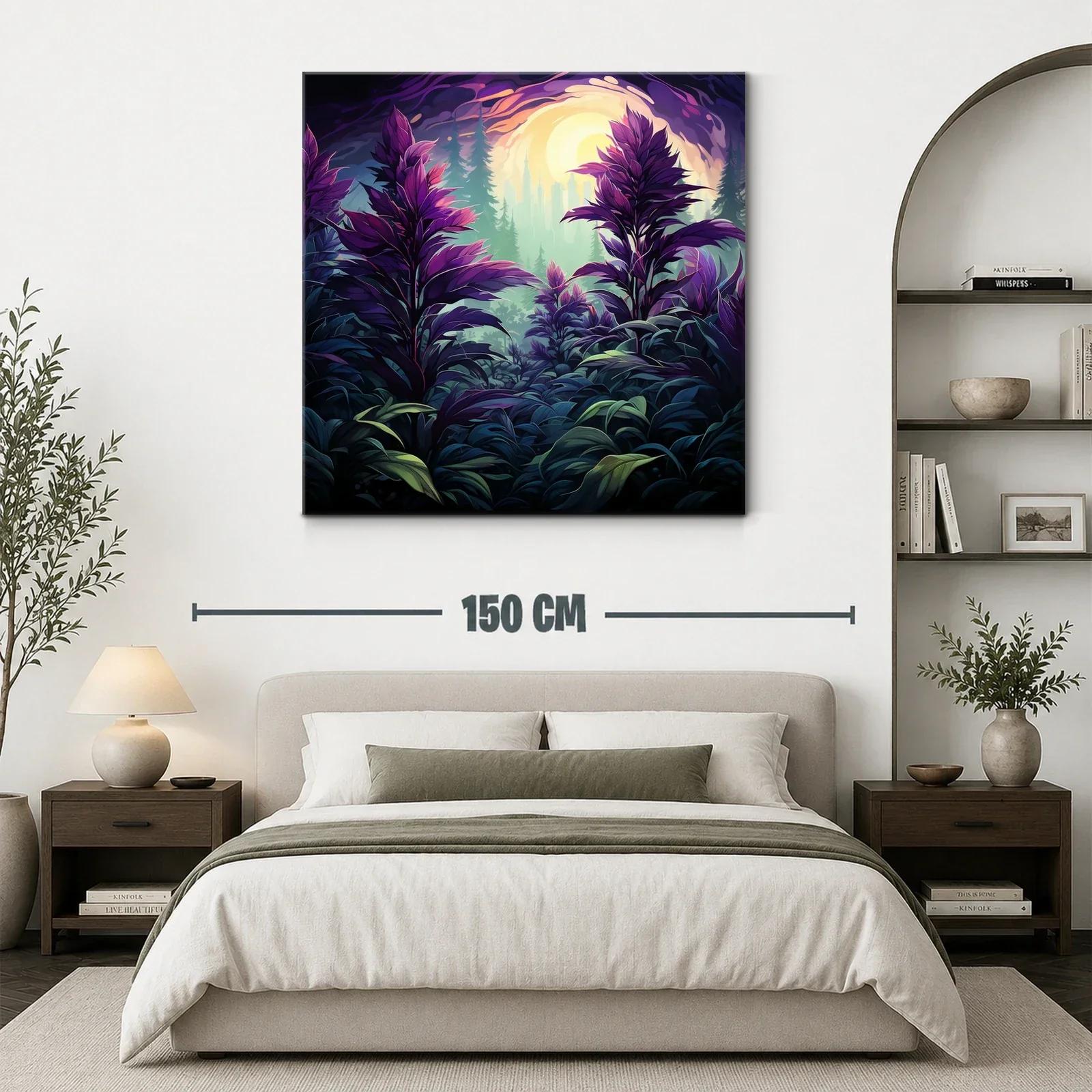 Paisaje onírico de hojas violetas y luz resplandeciente — miniatura 3