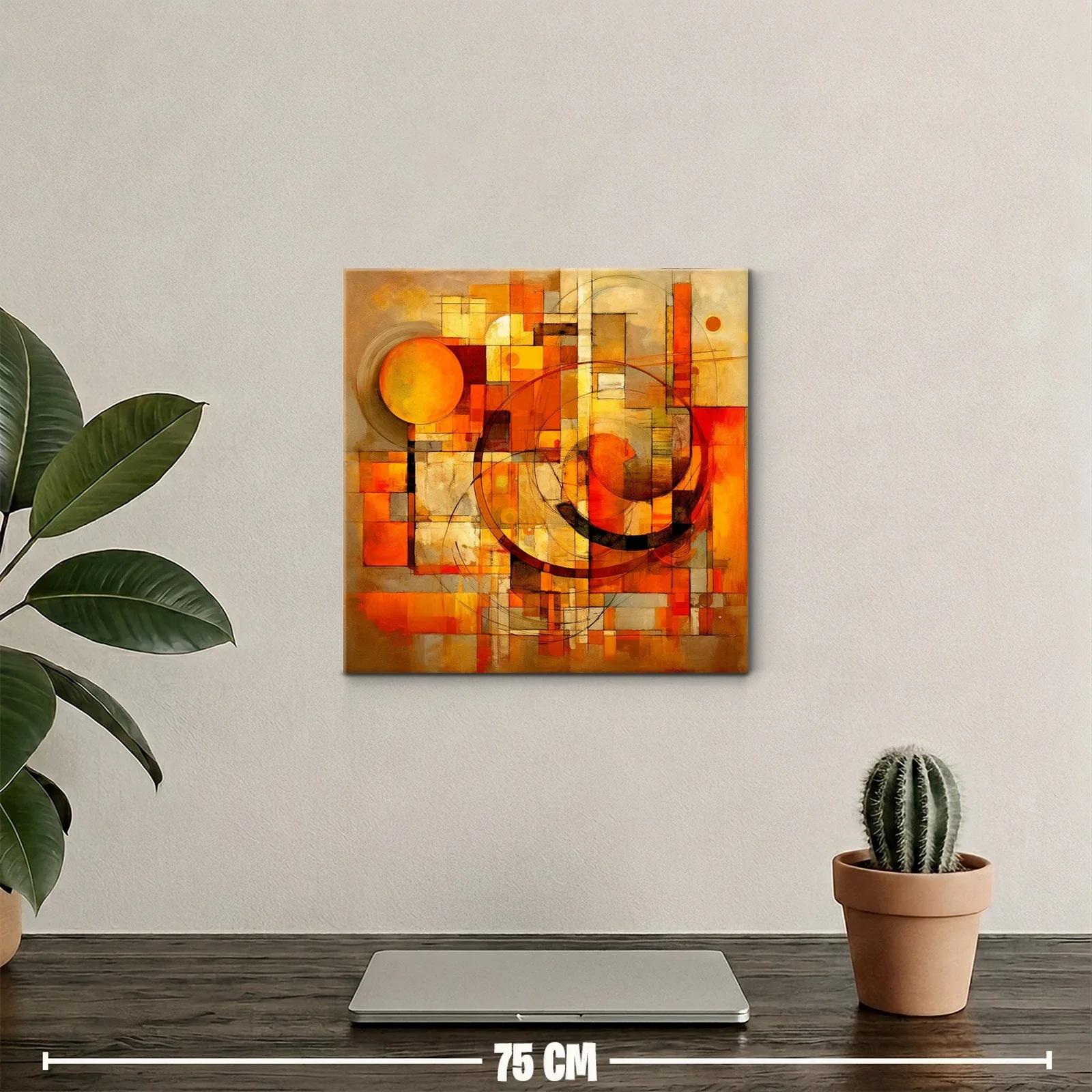 Composición geométrica con tonos cálidos y naranjas vibrantes — miniatura 2