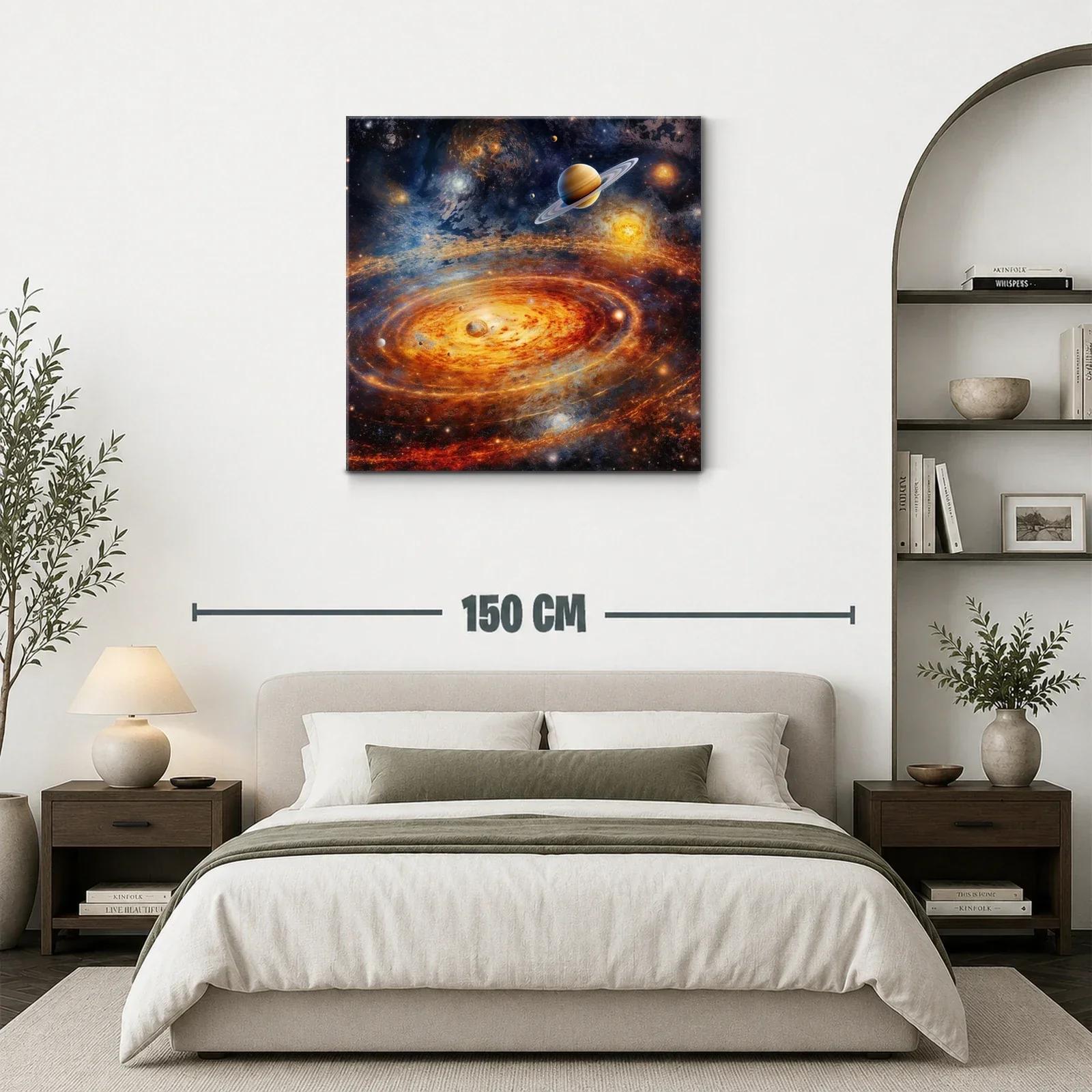 Galaxia en expansión con planetas y destellos cósmicos — miniatura 3