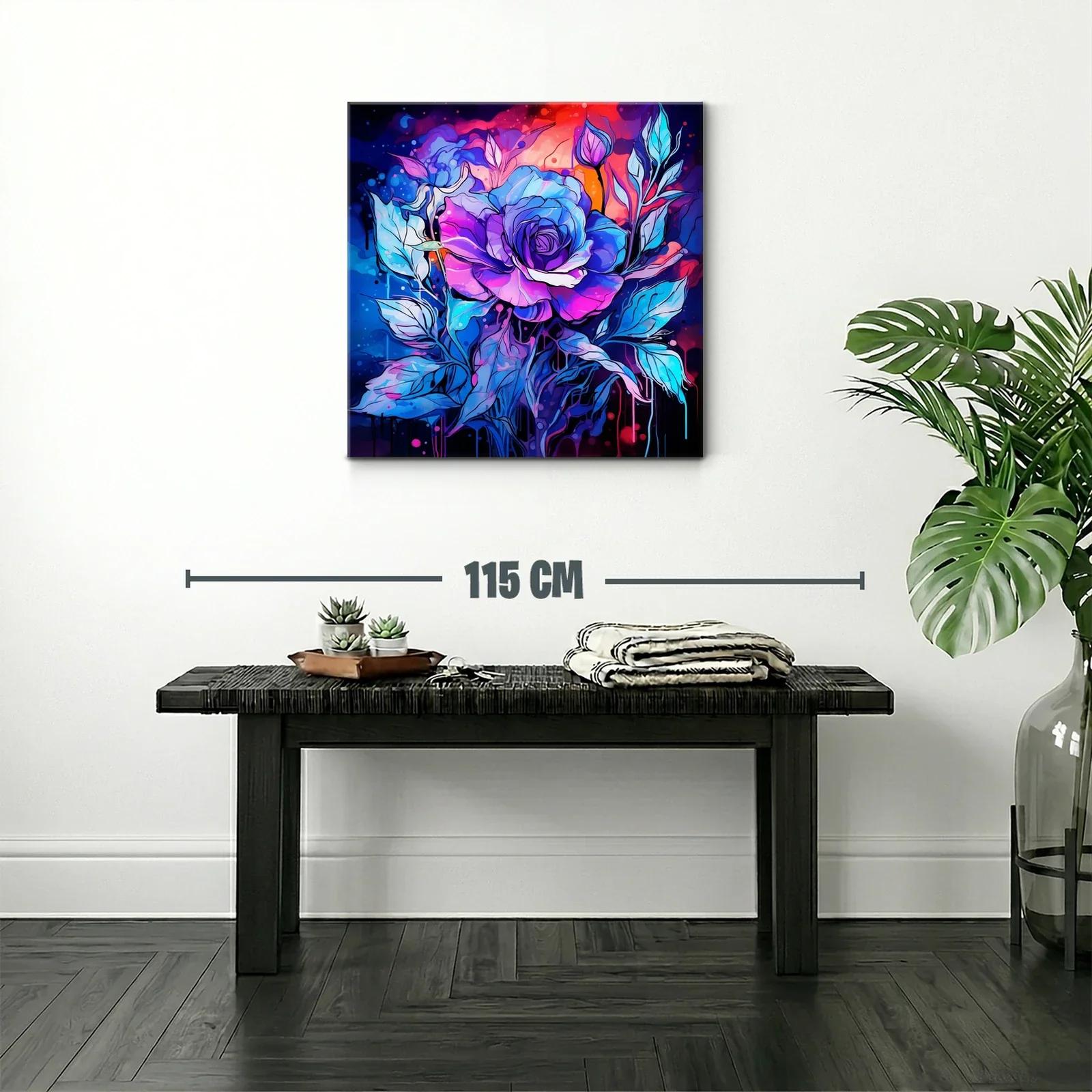 Rosa vibrante en tonos azules y morados para un toque moderno — miniatura 2