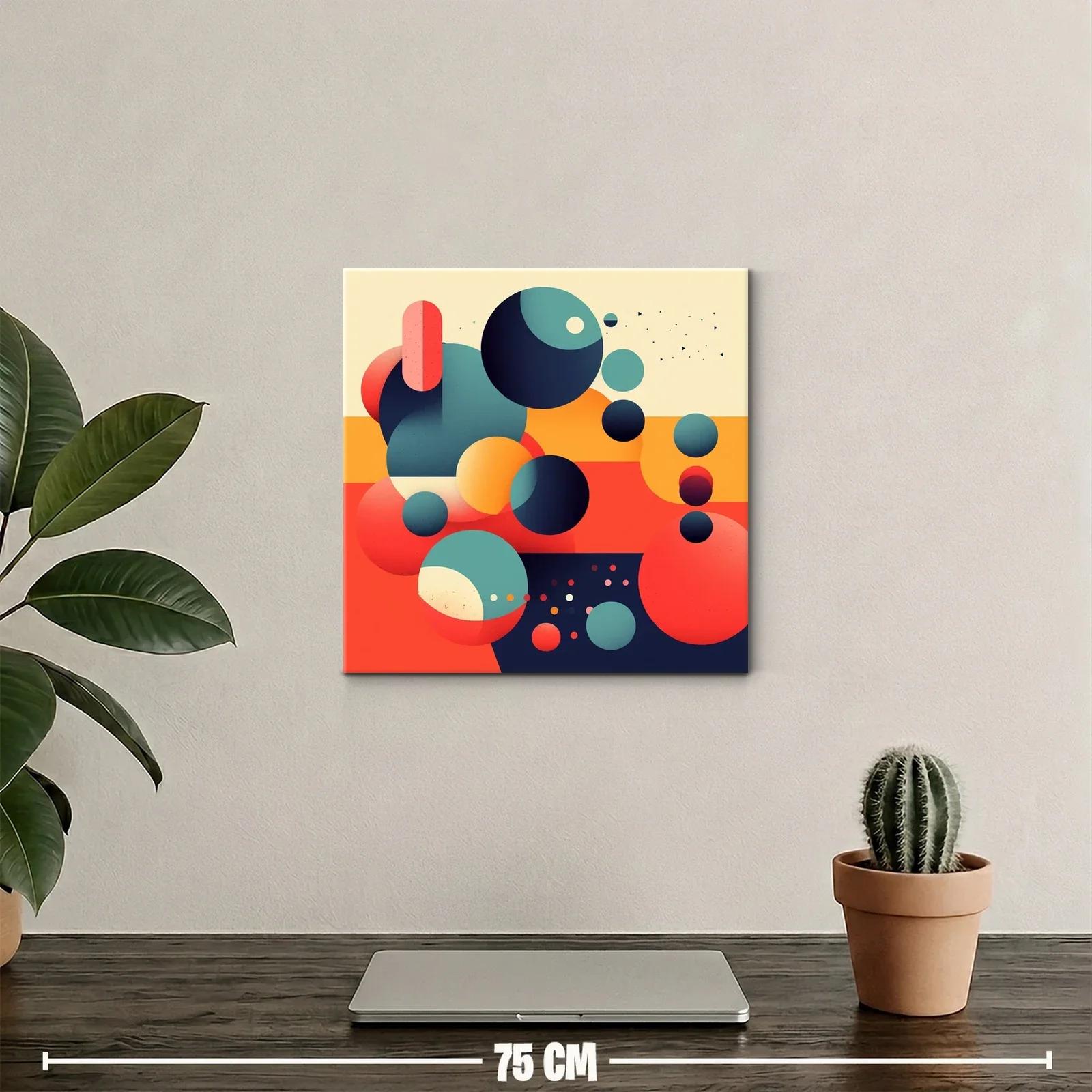 Composición abstracta con esferas en tonos cálidos y fríos — miniatura 2