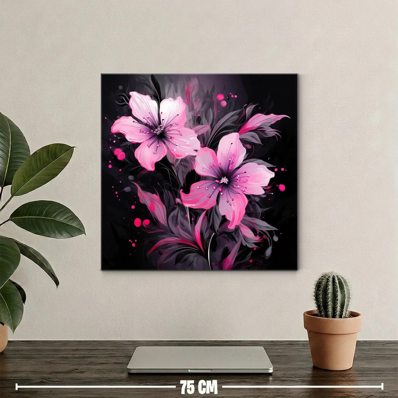 Elegancia floral en tonos rosa sobre fondo oscuro — miniatura 2