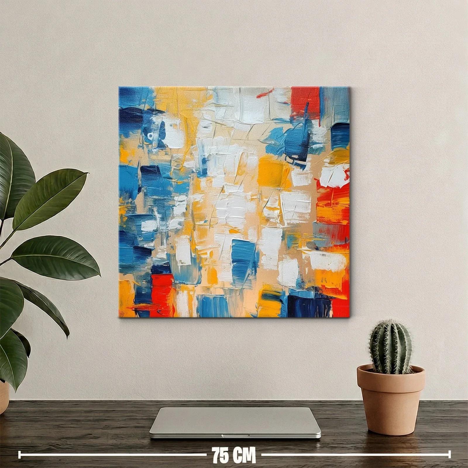 Cuadro abstracto con vibrantes tonos azules y naranjas — miniatura 2