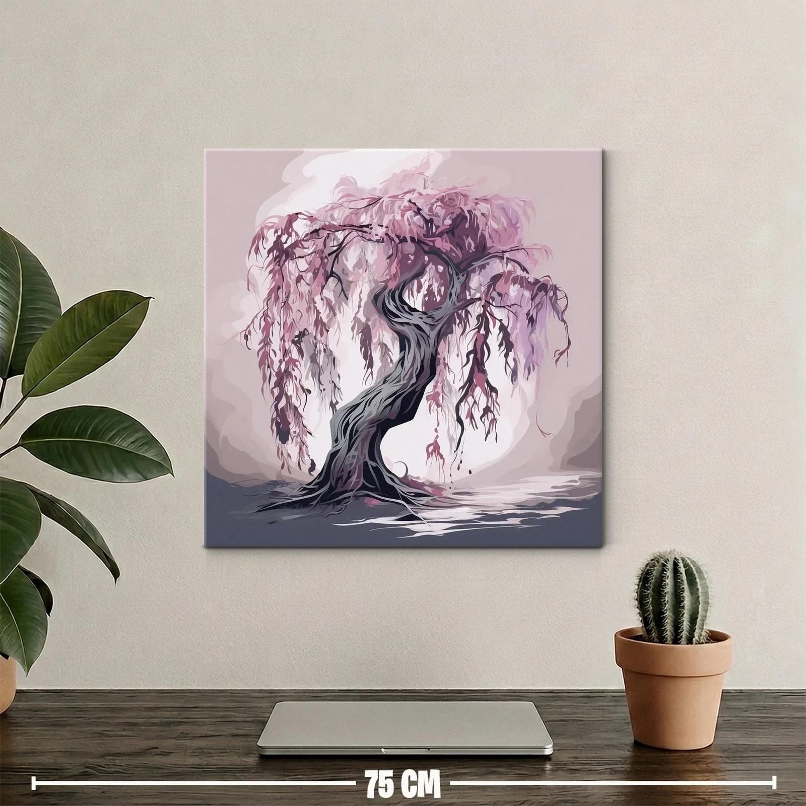 Árbol elegante con ramas en tonos malva y grisáceos — miniatura 2