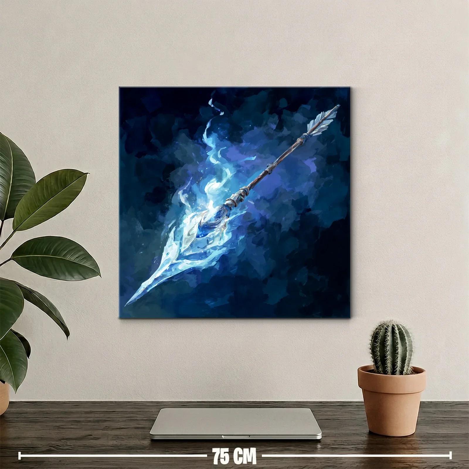 Lanza mística envuelta en fuego azul brillante — miniatura 2