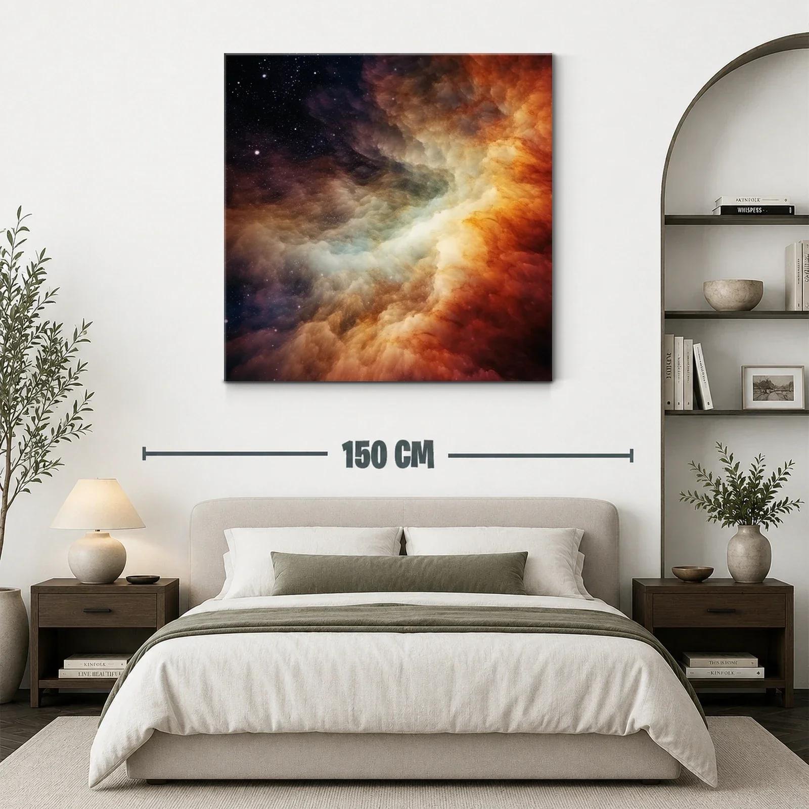 Vibrante abstracción nebulosa con tonos cálidos y estelares — miniatura 3
