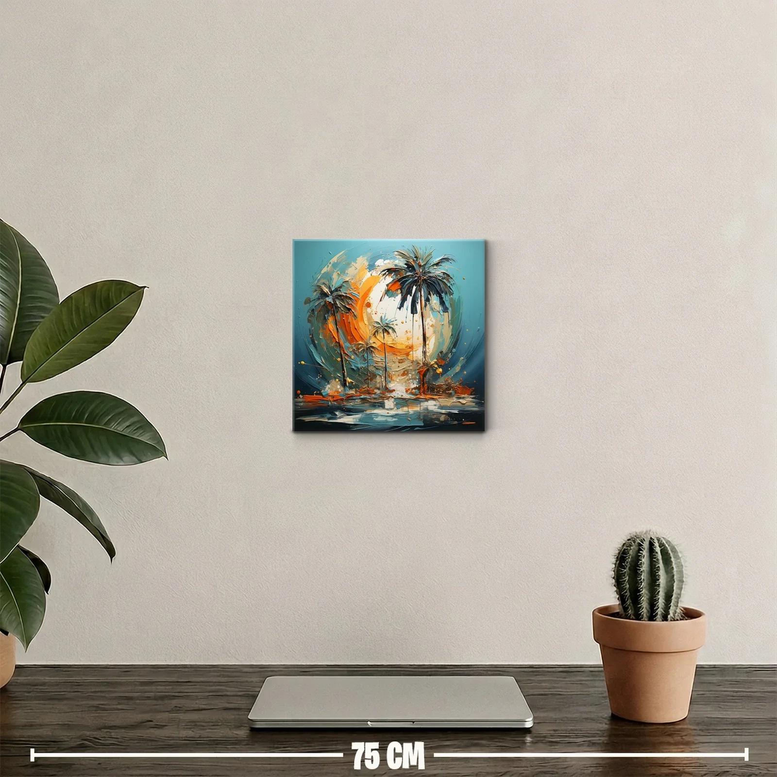 Palmeras vibrantes al atardecer en paisaje tropical — miniatura 2