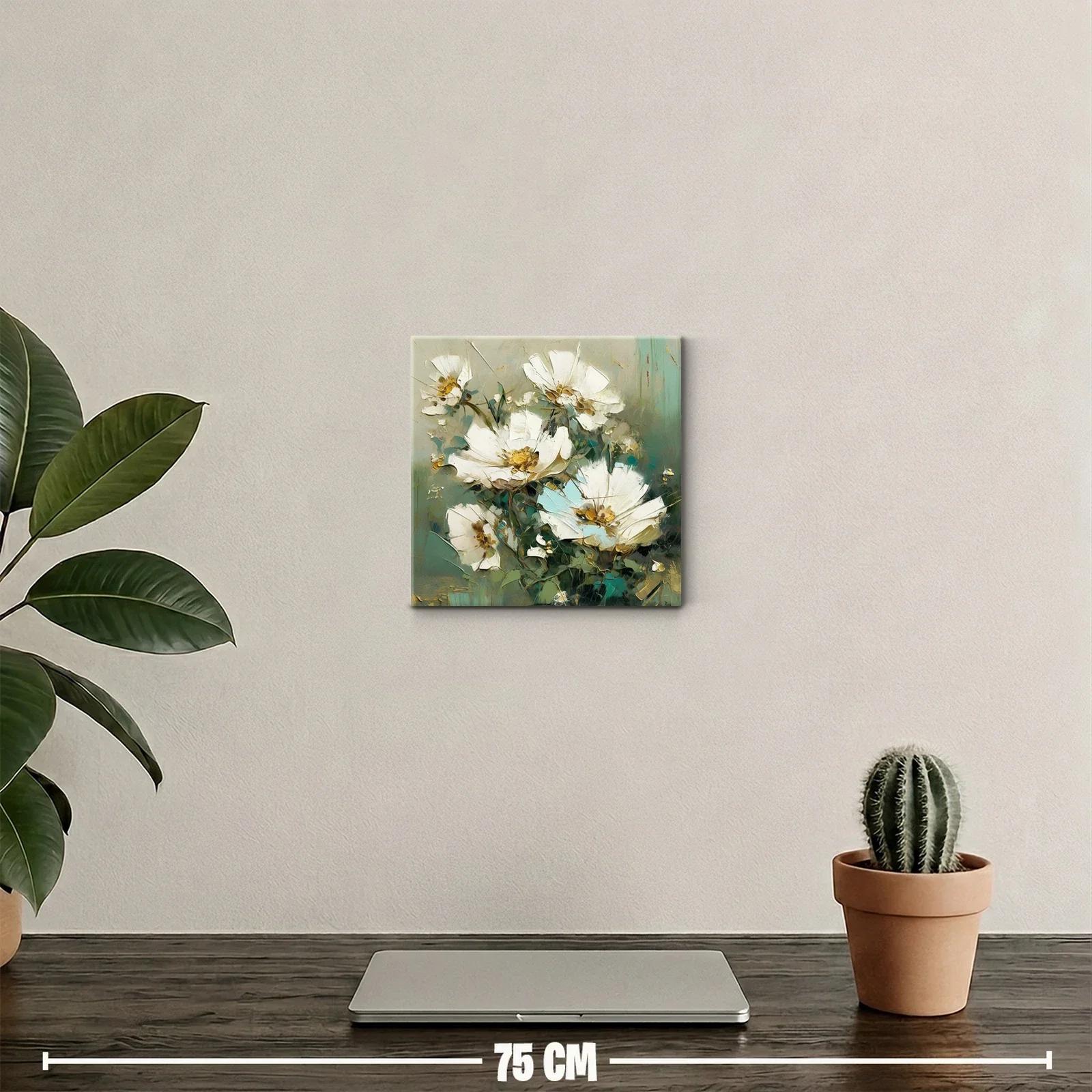 Cuadro floral con tonalidades suaves y estilo contemporáneo — miniatura 2