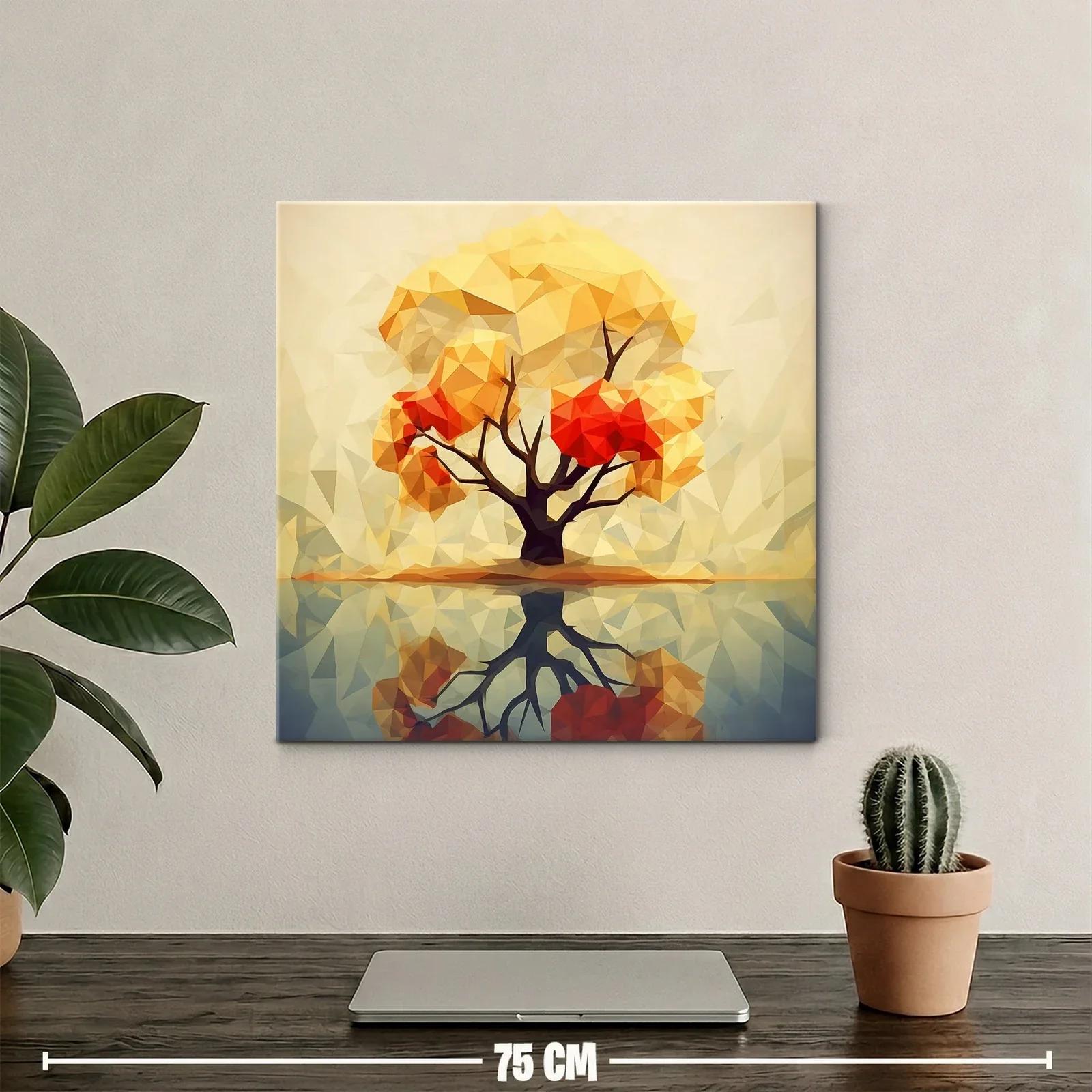Árbol abstracto con tonos cálidos y reflejo sereno — miniatura 2