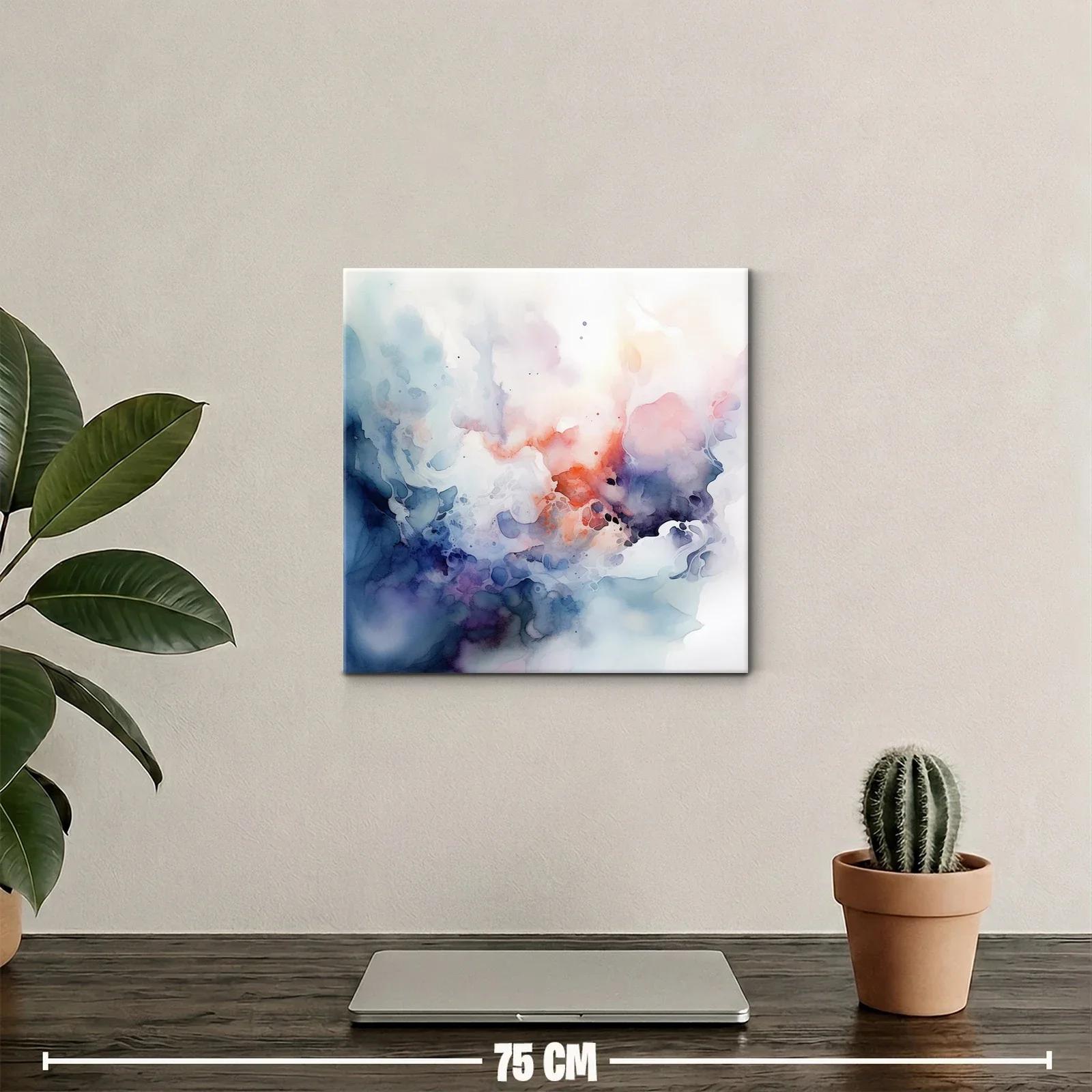 Cuadro abstracto con tonos suaves y vibrantes — miniatura 2