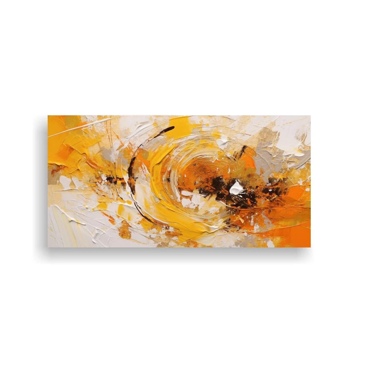 Cuadro remolino abstracto dorado con espiral gestual — imagen principal