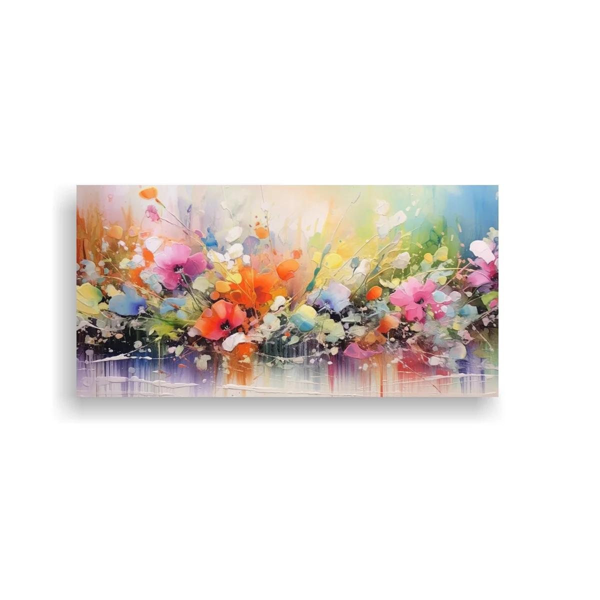Cuadro ramo de flores silvestres con goteos y salpicaduras — imagen principal