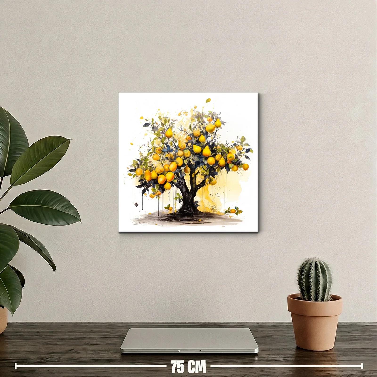 Árbol frutal vibrante con frutos dorados y hojas verdes — miniatura 2