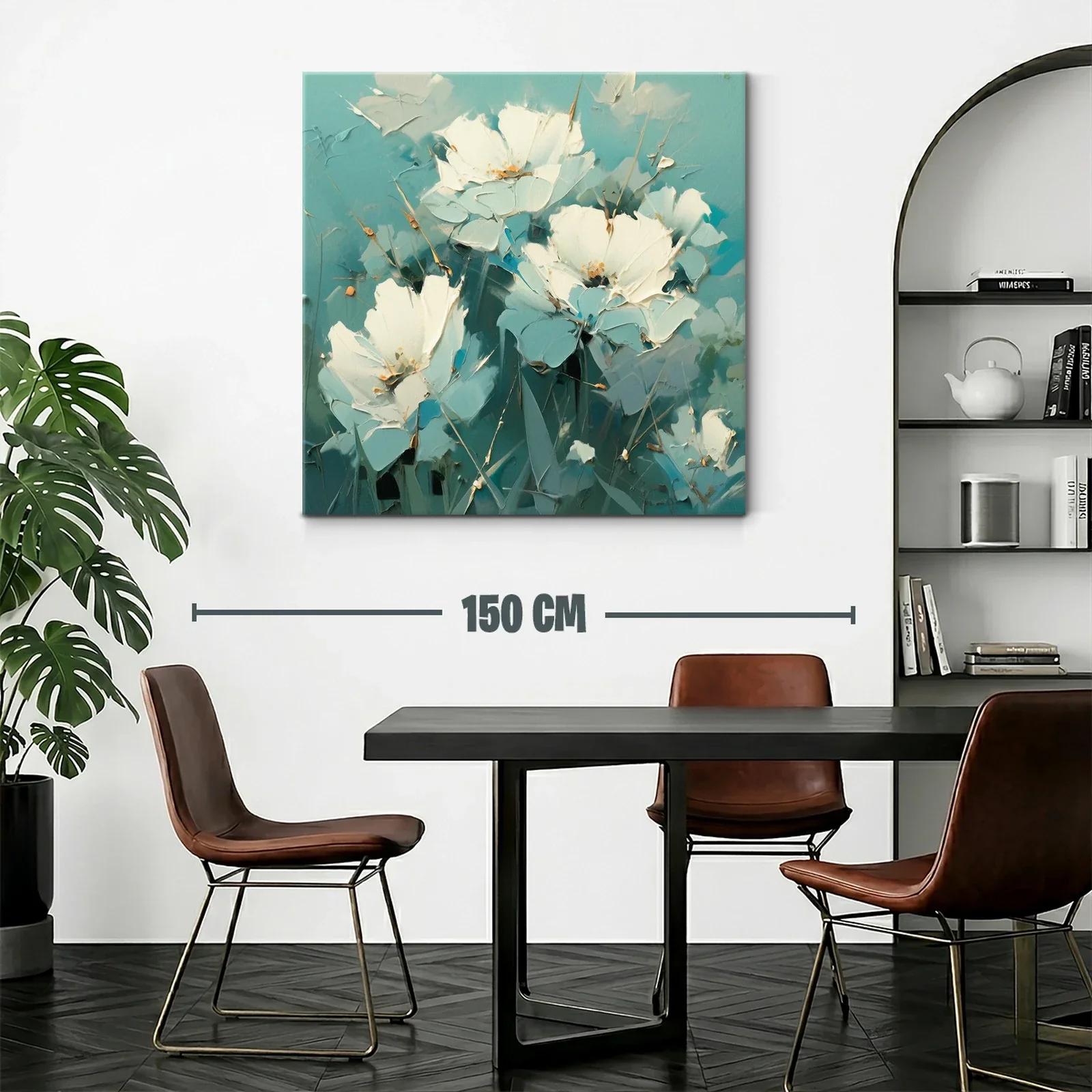 Flores blancas delicadas con fondo azul celeste — miniatura 2