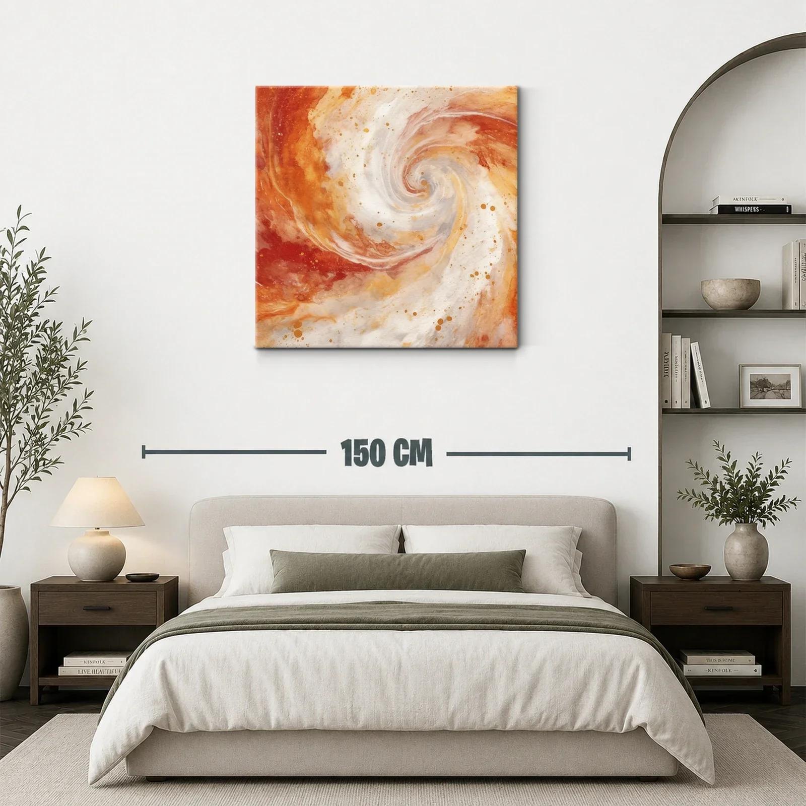 Cuadro abstracto en espiral con tonos cálidos y vibrantes — miniatura 3