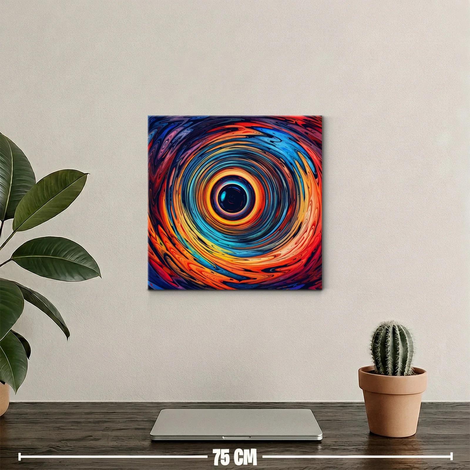 Cuadro Abstracto de Círculos Vibrantes y Movimiento Dinámico — miniatura 2