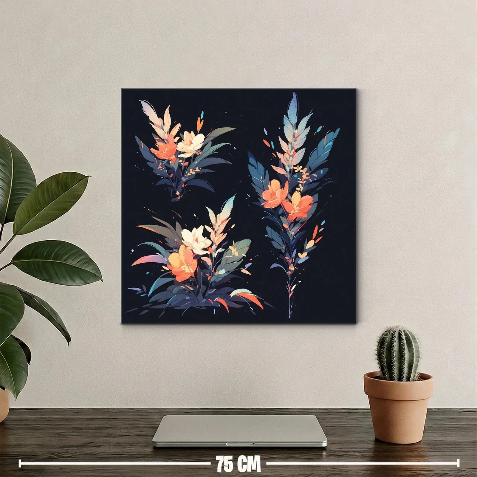 Composición floral moderna con tonos cálidos y fríos contrastantes — miniatura 2