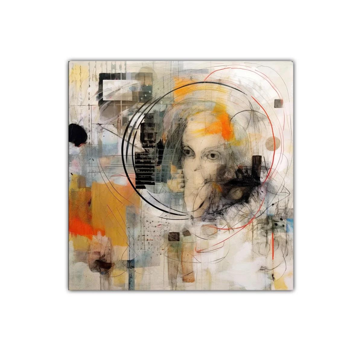 Retrato abstracto con círculos y tonos cálidos — miniatura 1