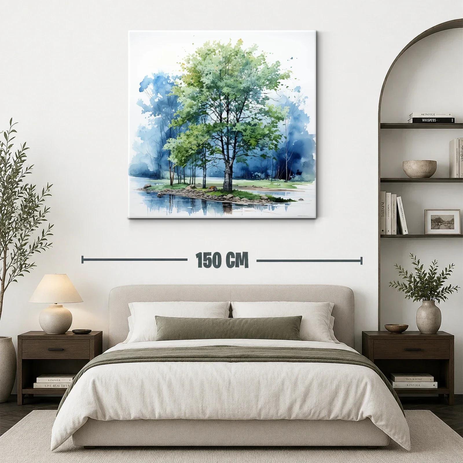 Serena composición natural con árbol y reflejo en agua — miniatura 3