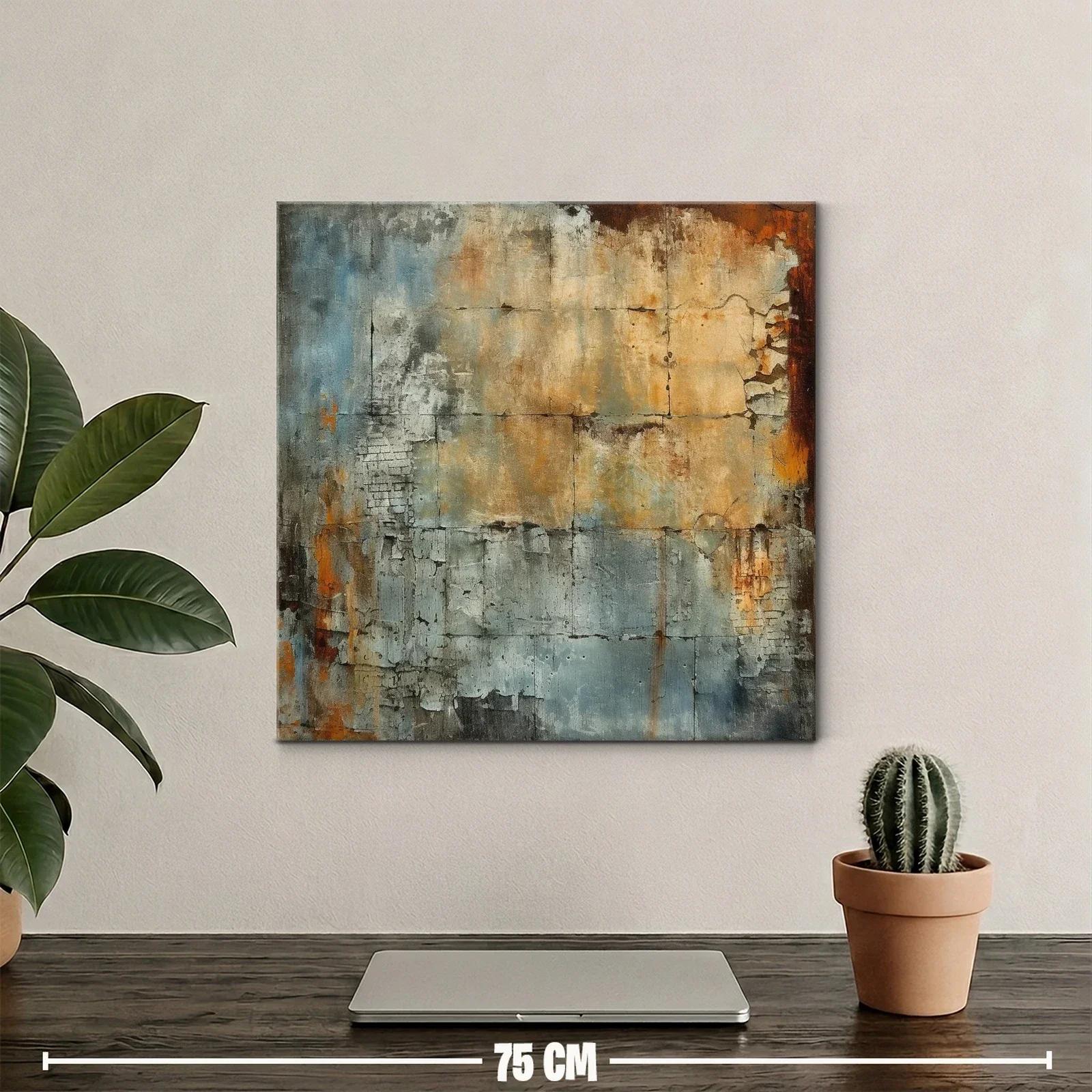 Composición abstracta en tonos tierra y azulados — miniatura 2
