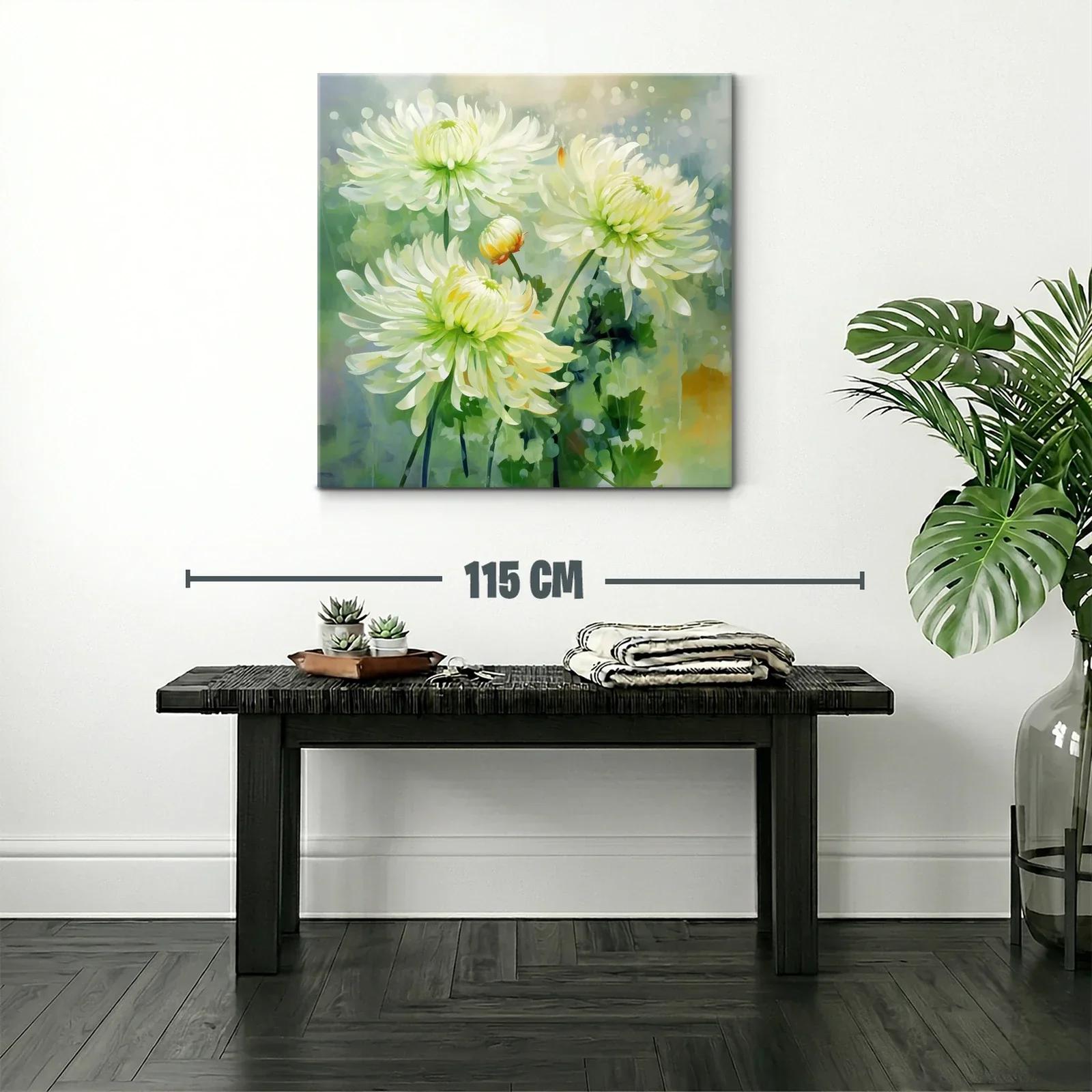Elegancia natural con flores blancas y verdes suaves — miniatura 2